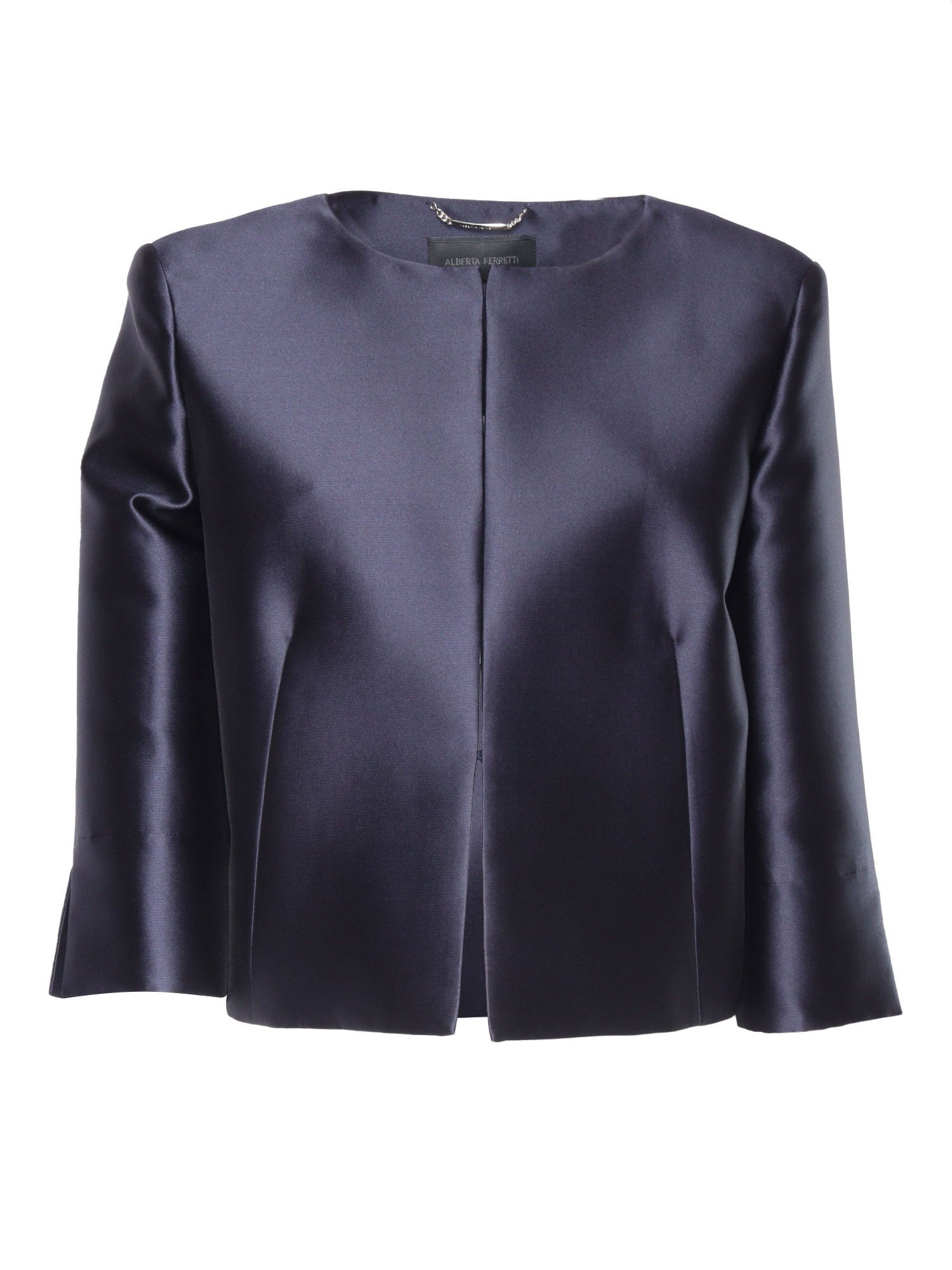 Blue structured jacket Polyester Silk