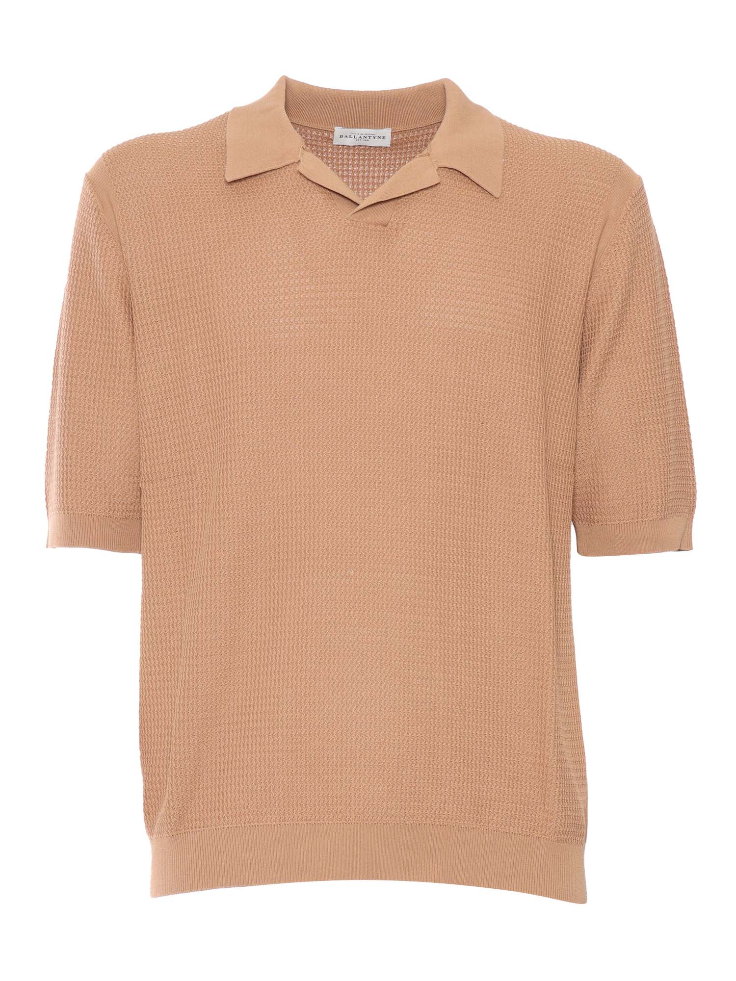 SHORT SLEEVES POLO Brown Cotton Shirt