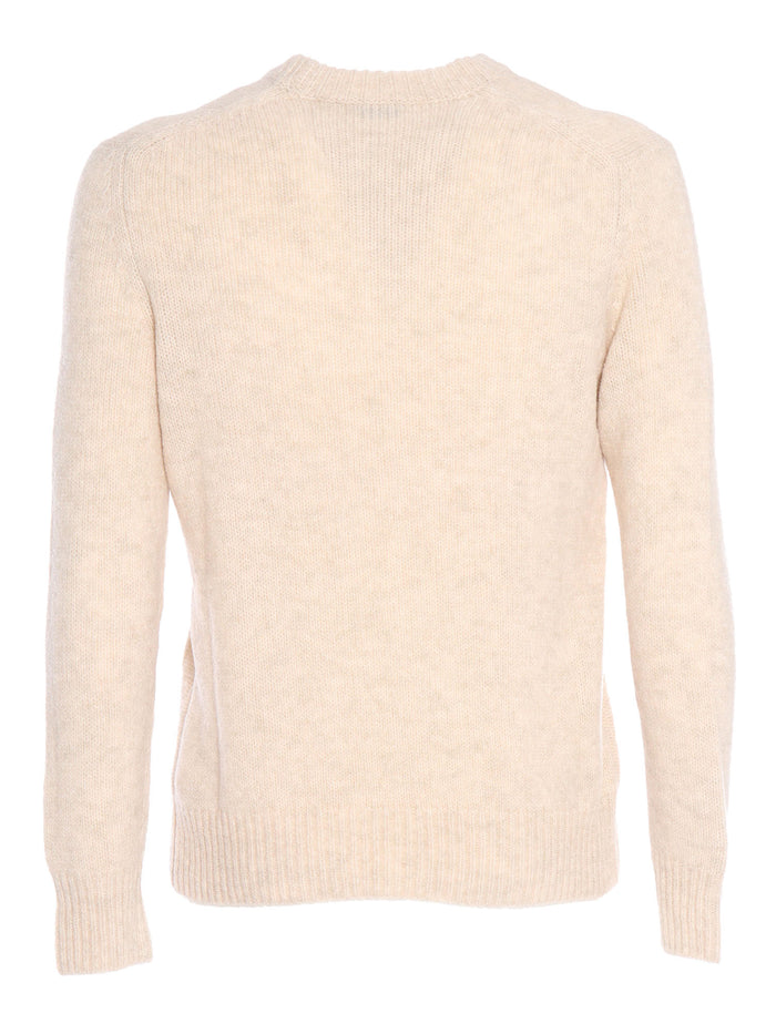 Cable knit sweater Cream Wool Polyester Crewneck