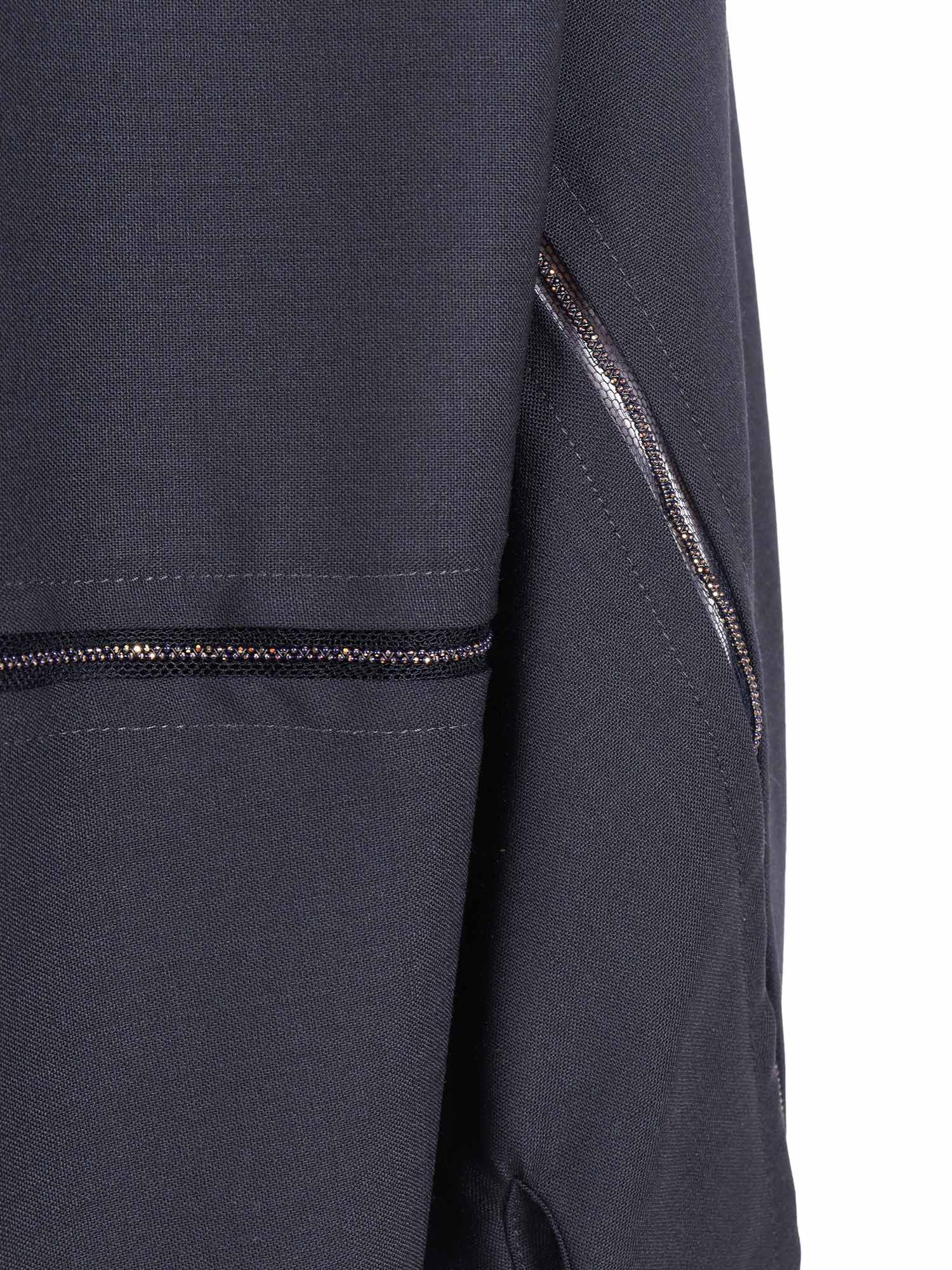 BISTRETCH WOOL 3-4 SLEEVE SHIRT,TULLE AND FILO DIAMANTE Blue Polyamide Elastane Blouse