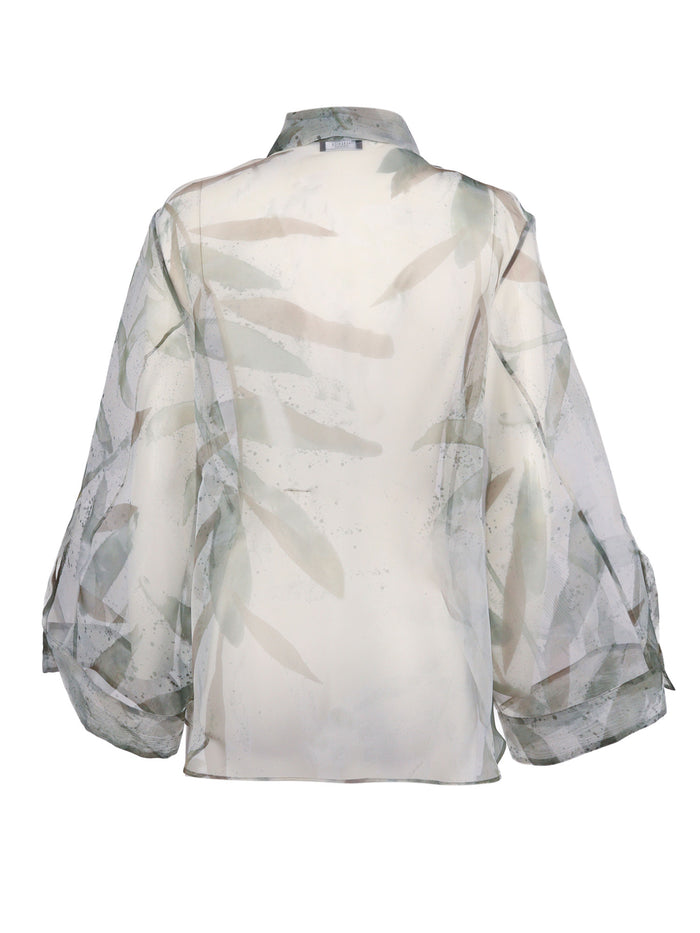 Blouse Green Polyester Shirt