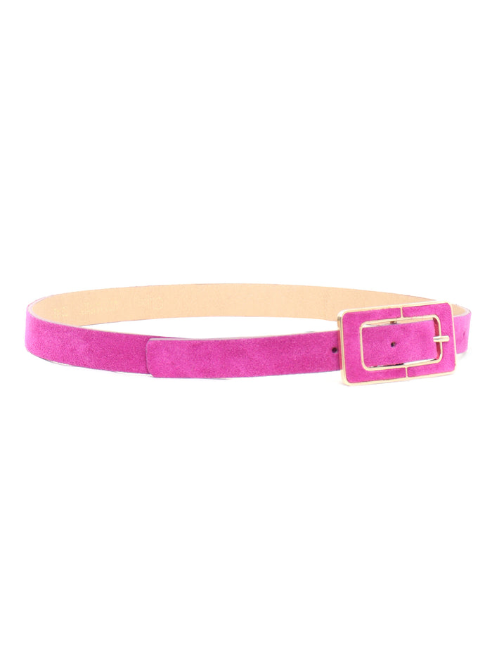 Thin Belt Purple Real Leather