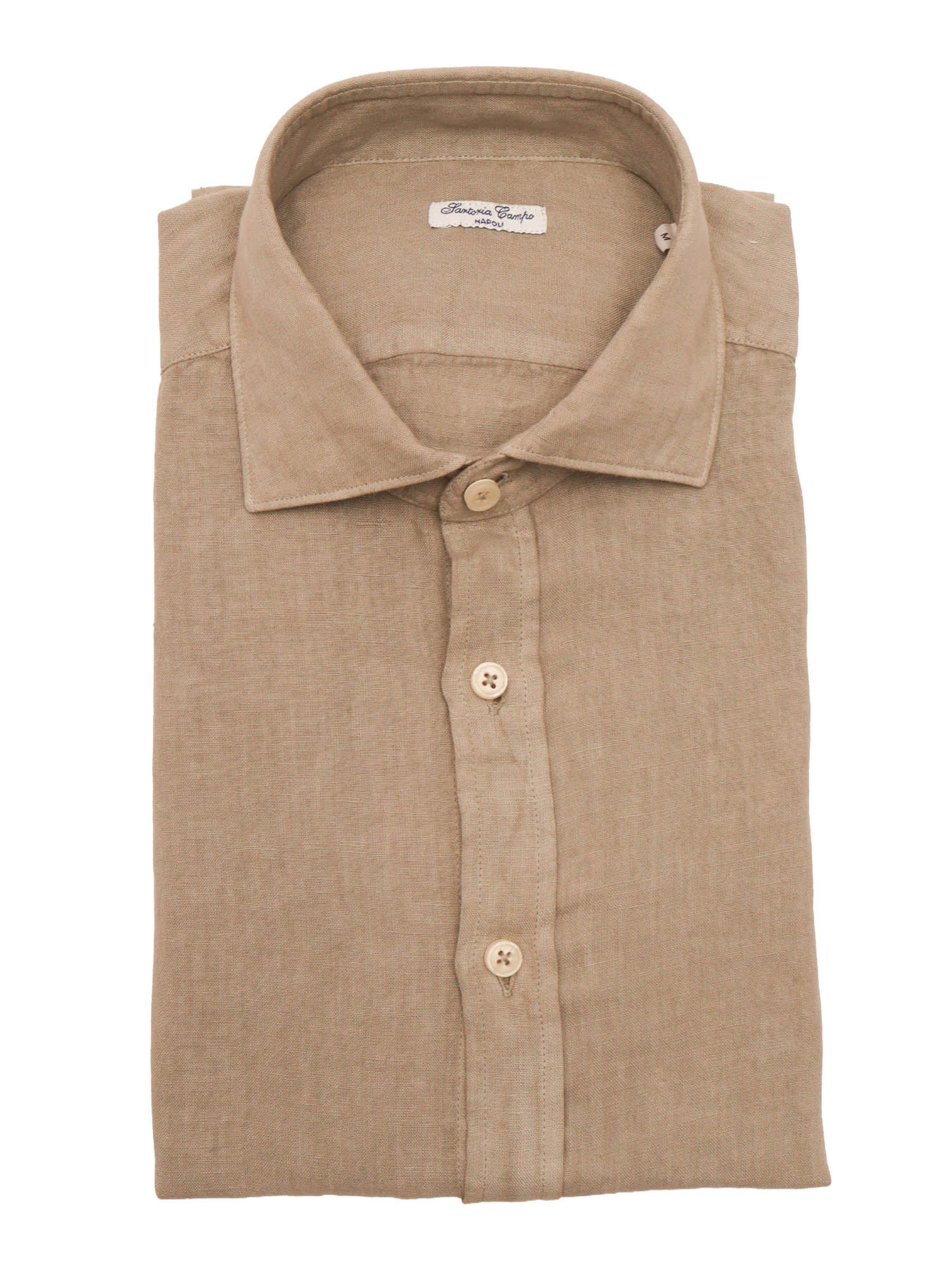 Mens Shirt Beige Cotton
