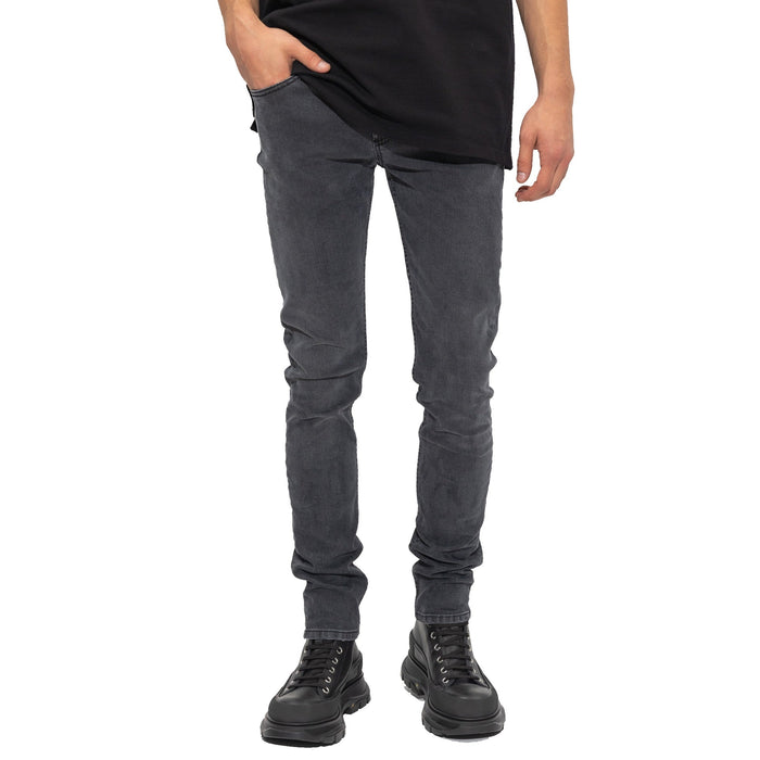Cotton Denim Jeans Black Elastane