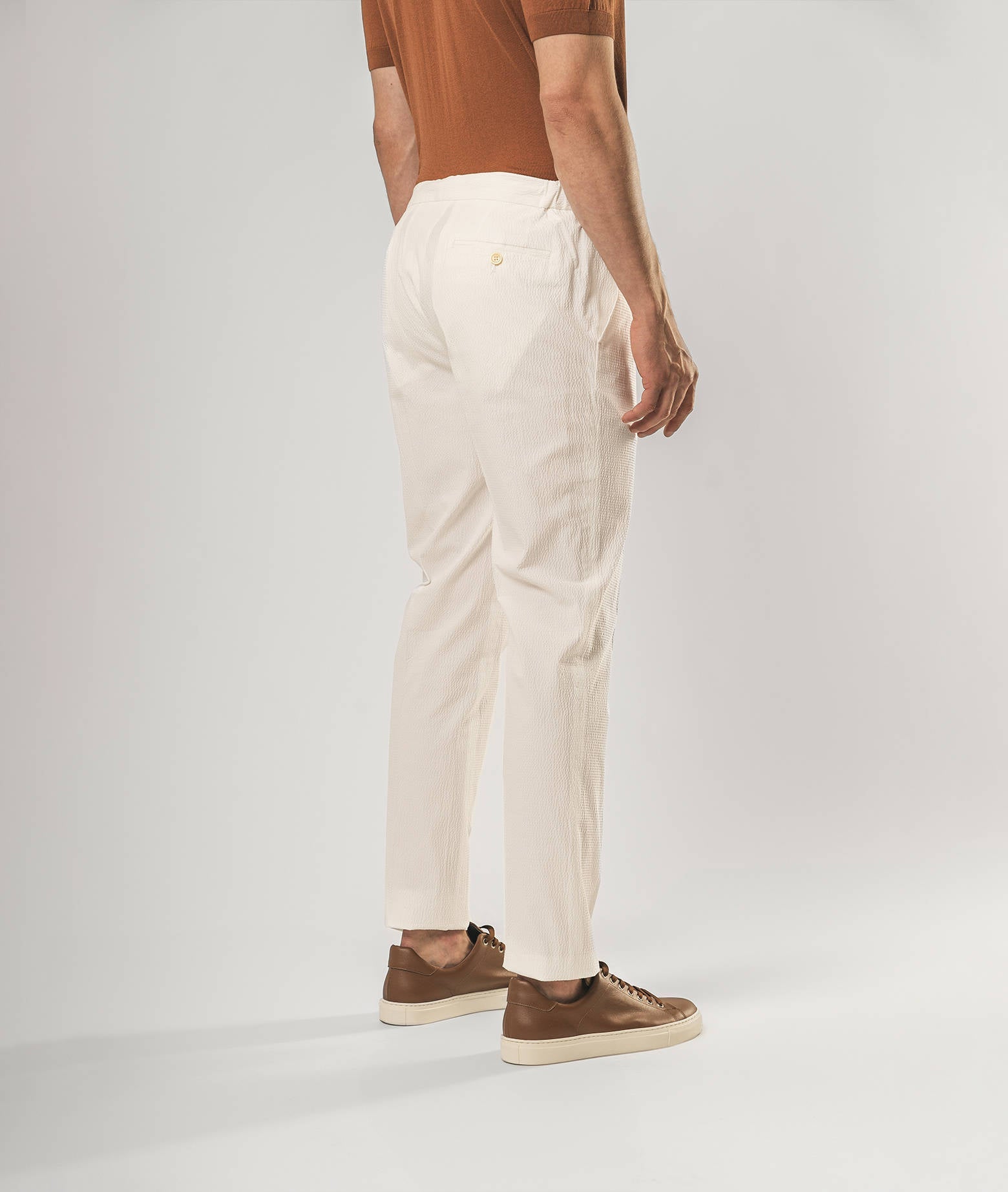Cotton Seersucker Trousers Charleston Midnightblue Sportswear