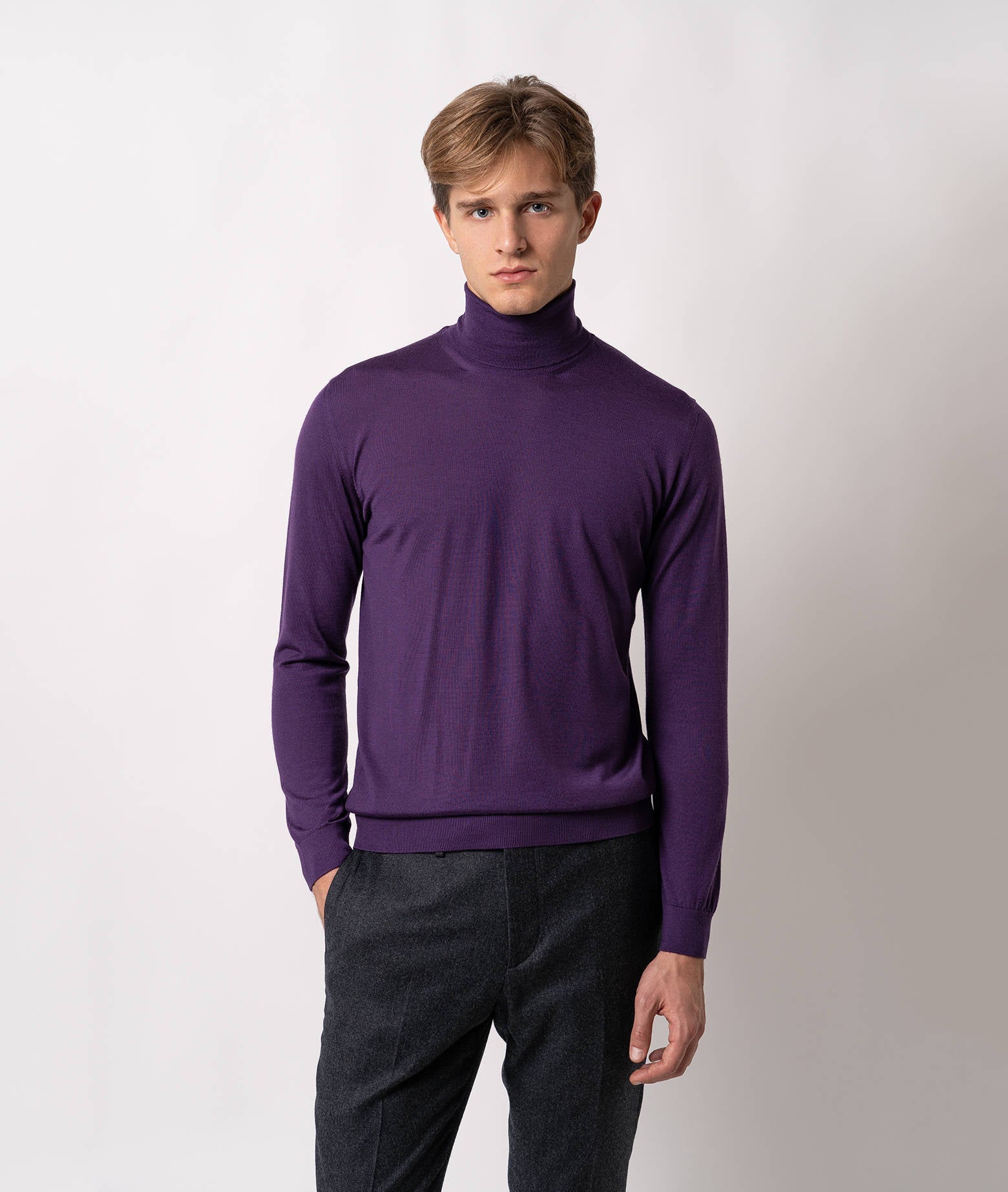 Turtleneck Cashmire And Silk Sweater Salisburgo Black High Turtle Neck