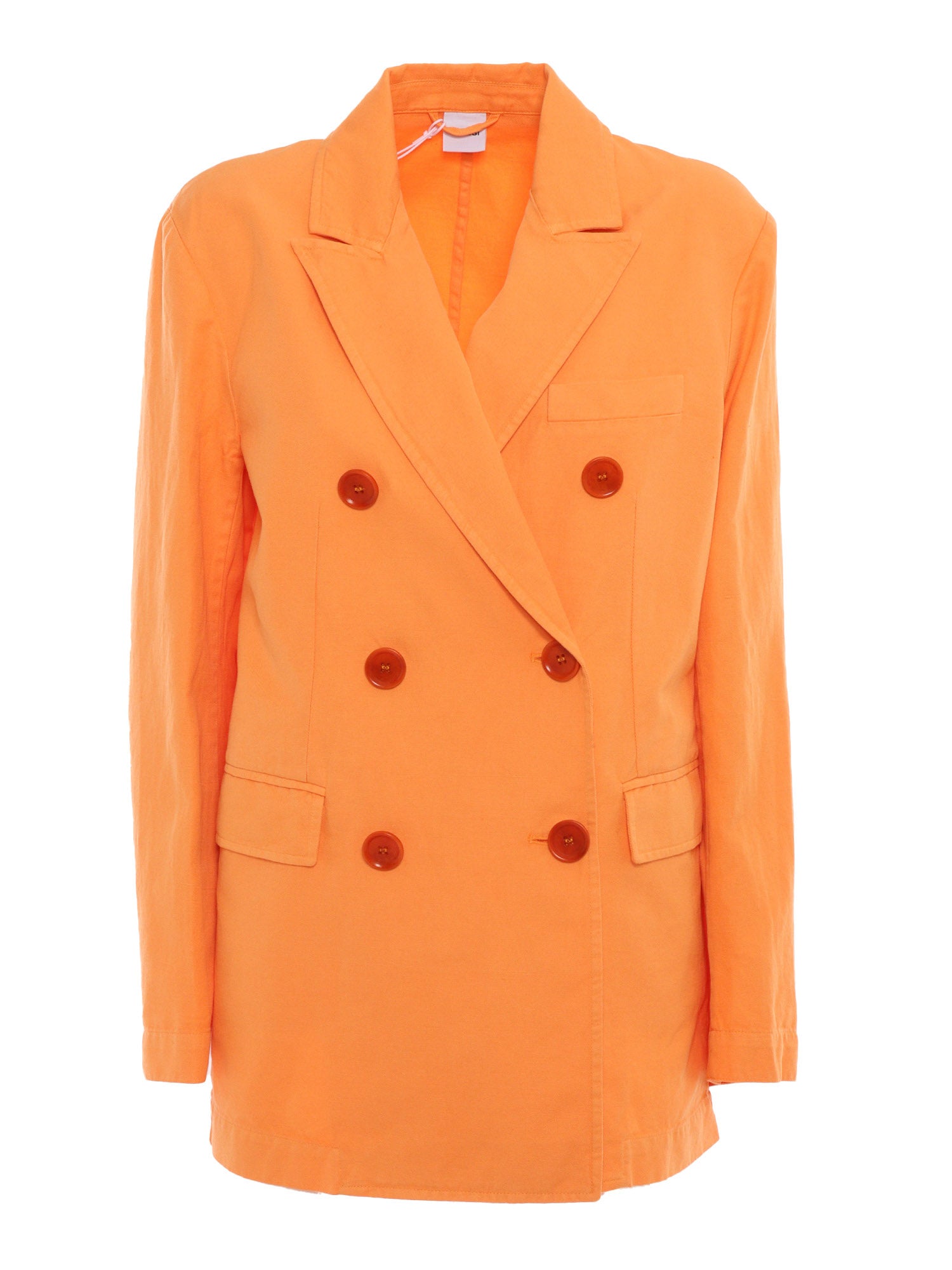 MOD.0931 JACKET Orange Cotton Linen