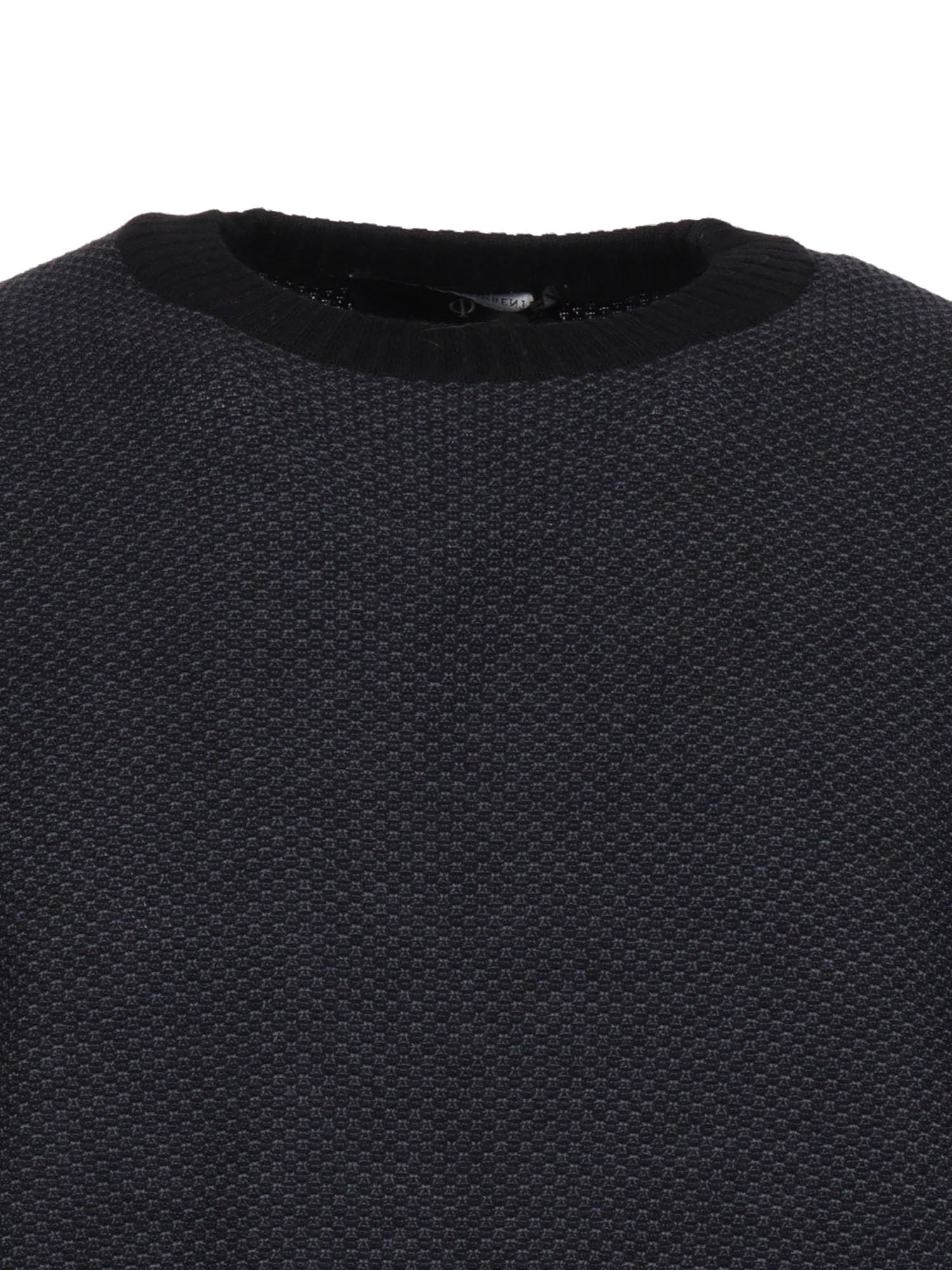 Long Sleeve Crew Neck Sweater Black Virgin Wool Crewneck