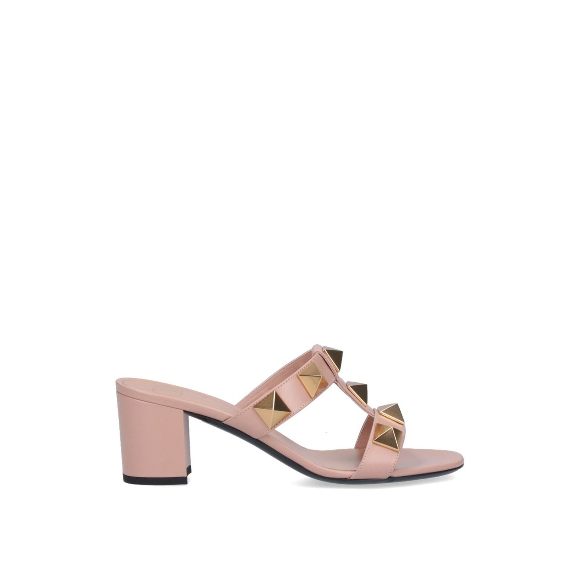 Garavani Roman Stud Sandals Beige Calf Leather