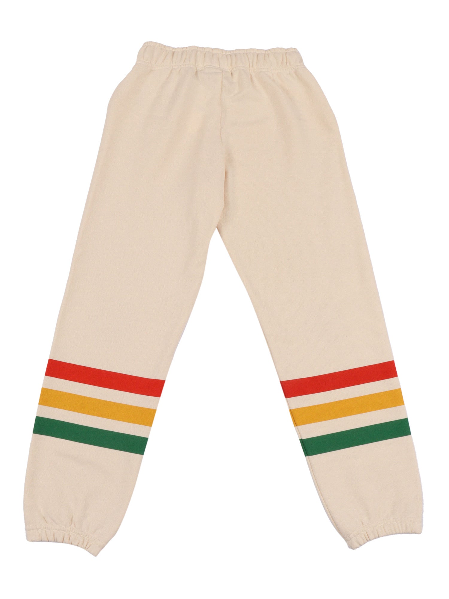 Bear Stripe Sweatpants Beige Organic Cotton Trackpants