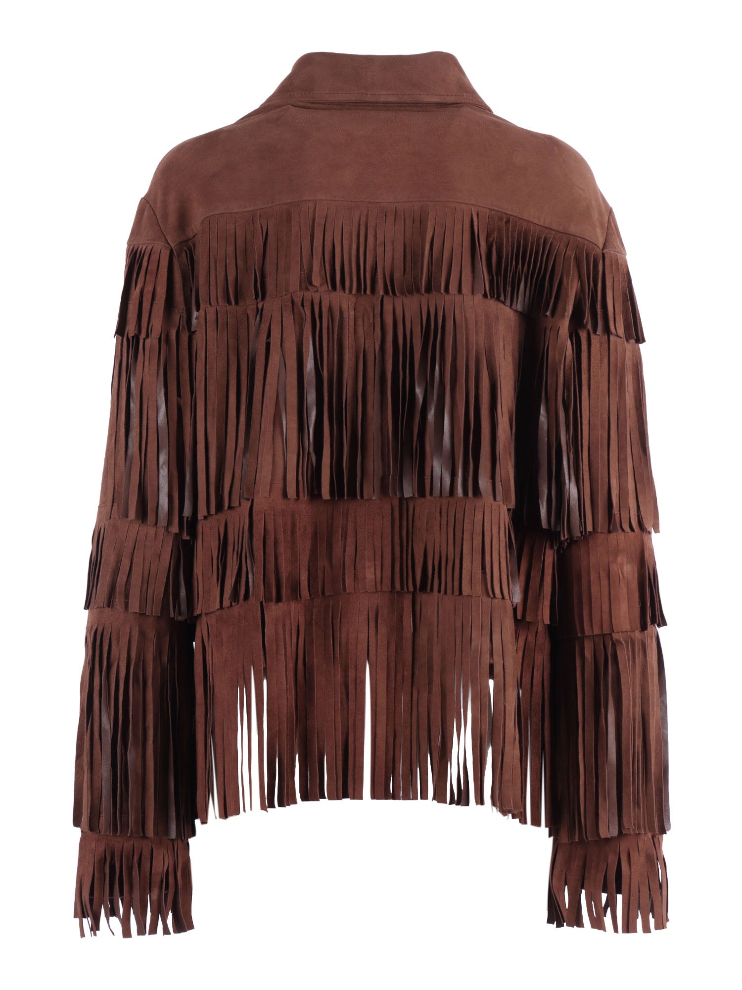 Woman Goat Suede Leather Jacket Brown Goatskin