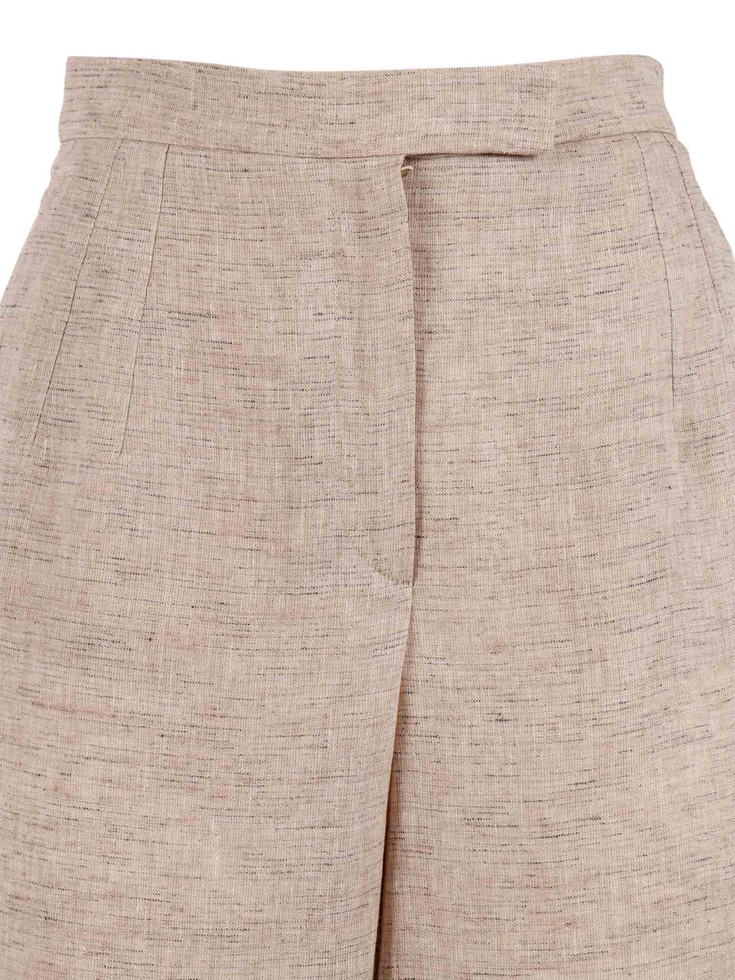 TROUSER Beige Linen Viscose Polyester Pant
