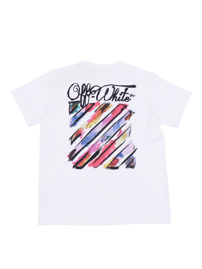 DIAG WATERCOLOR TEE S-S White Cotton Short Sleeves T-shirt