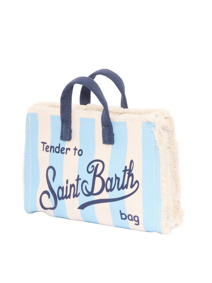 Phone Bag-Stripes Pop V 31 Light Blue Cotton Handbag