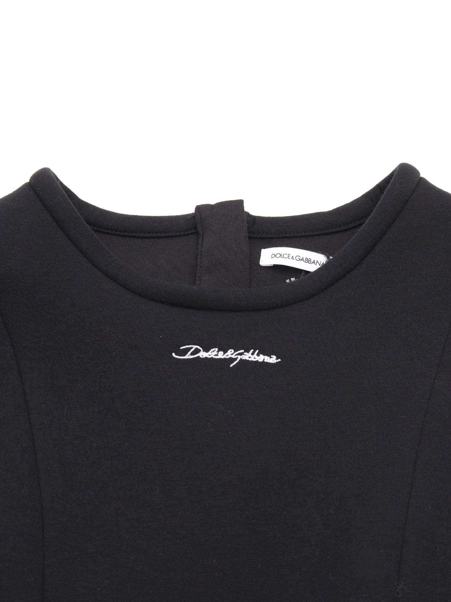 Long Sleeves Dress Black Cotton Interior