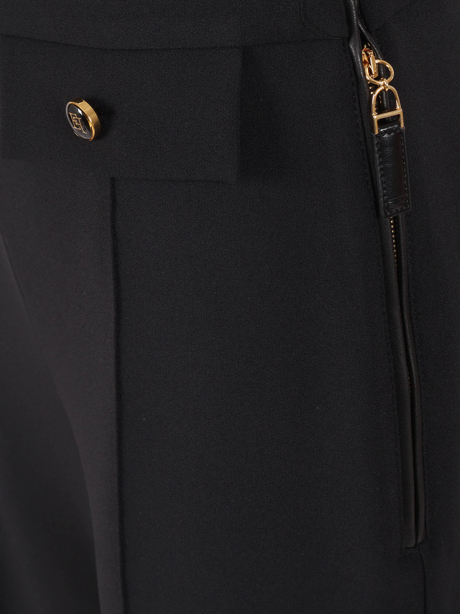 Womens Pants Black Polyester Elastane