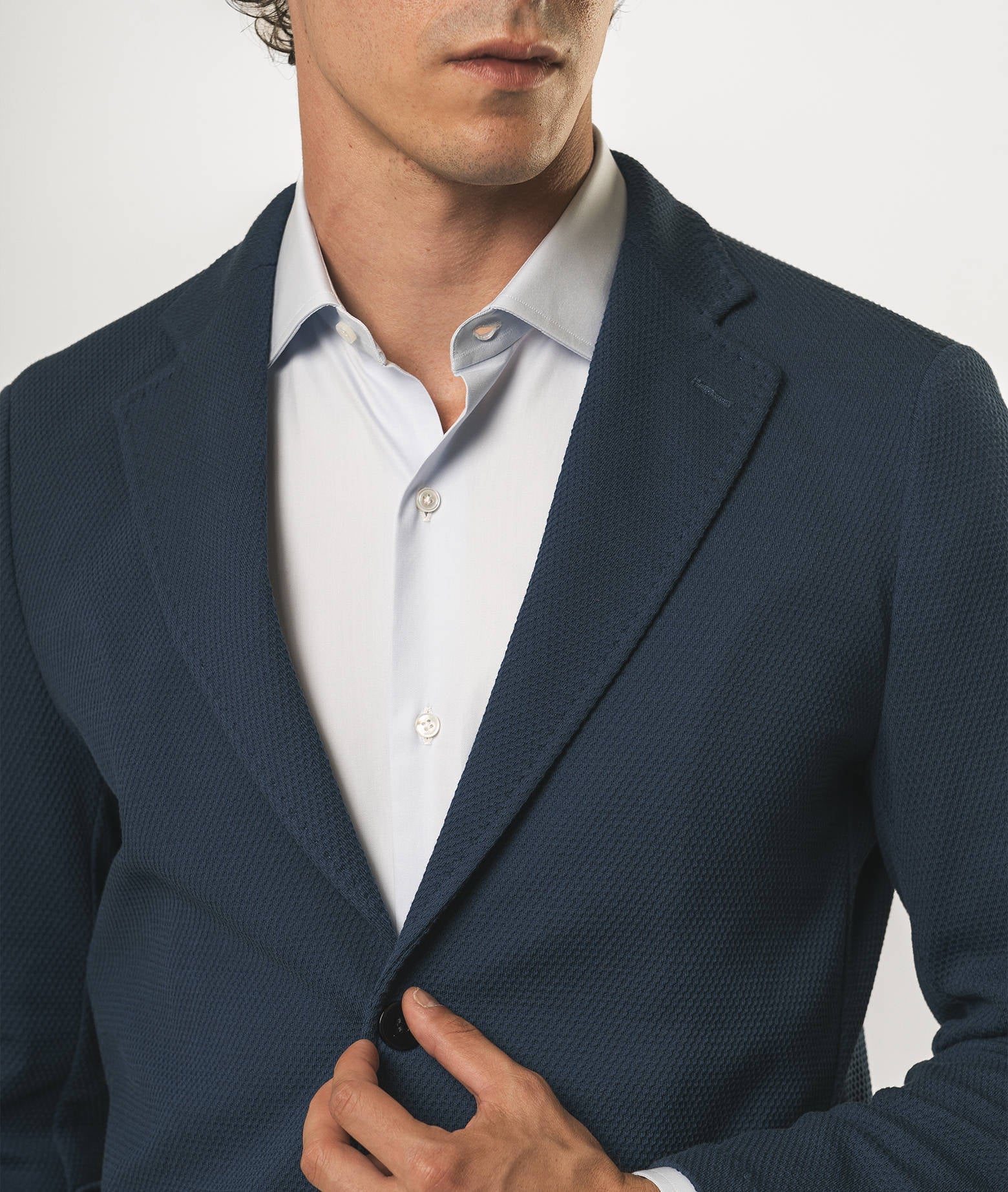 Sporty Cotton Blazer Muscat White Jersey Jacket