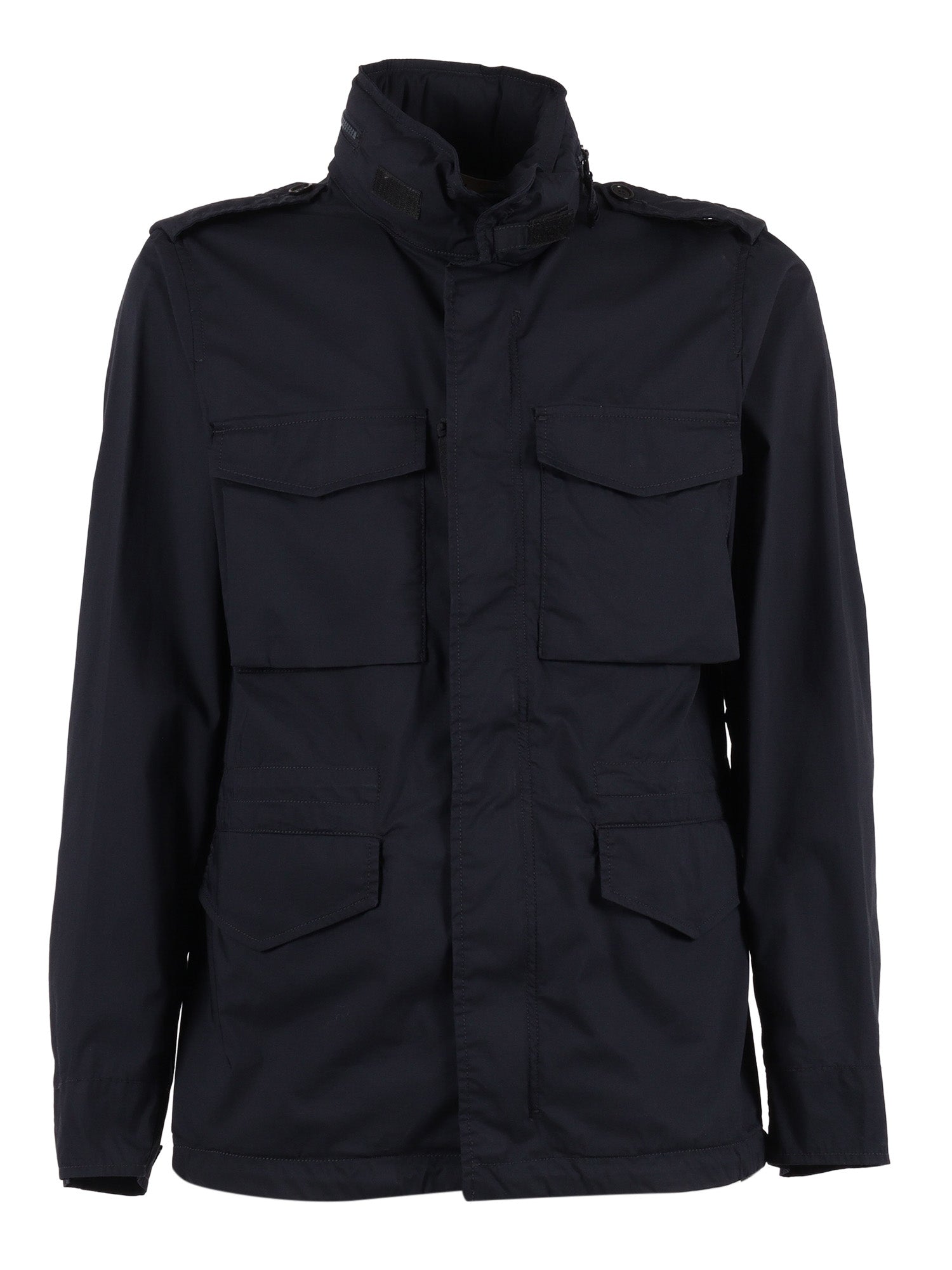 MAN JACKET Blue Cotton Polyamide Elastane Heavy