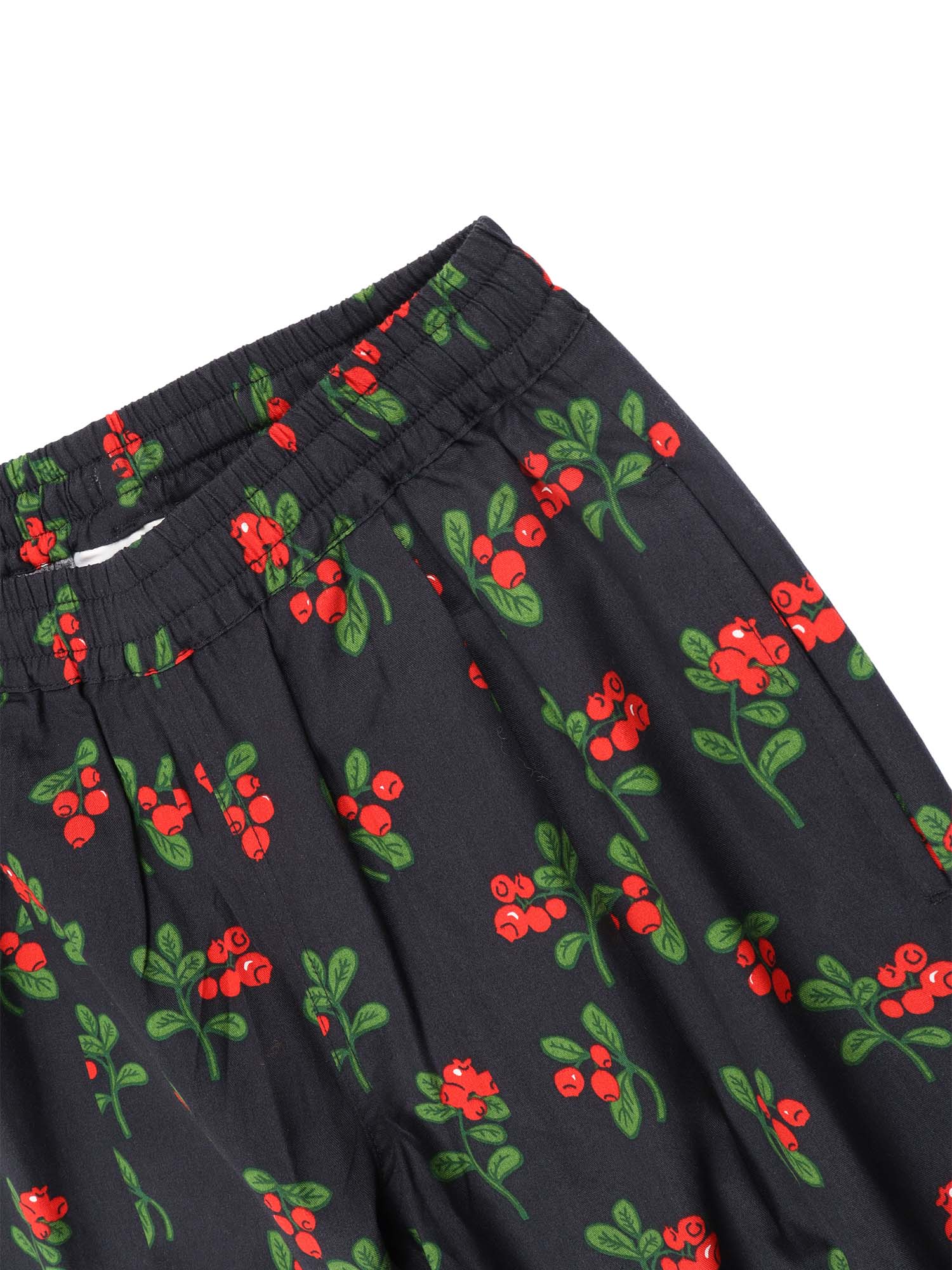 Lingonberries Woven Trousers Black Organic Cotton Trackpants