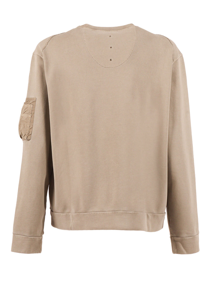 Crewneck Military Green Beige Cotton