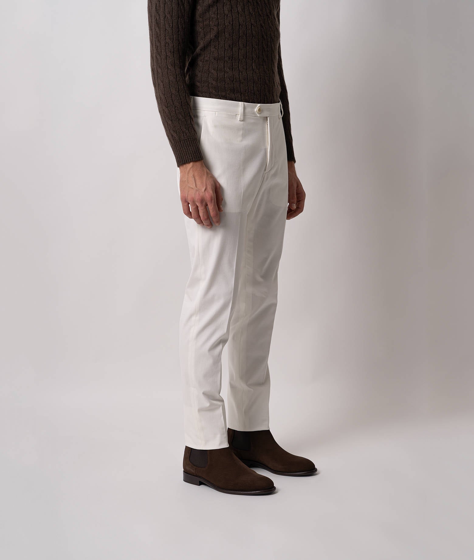 Cotton Chino Gstaad Ivory Sportswear Trousers