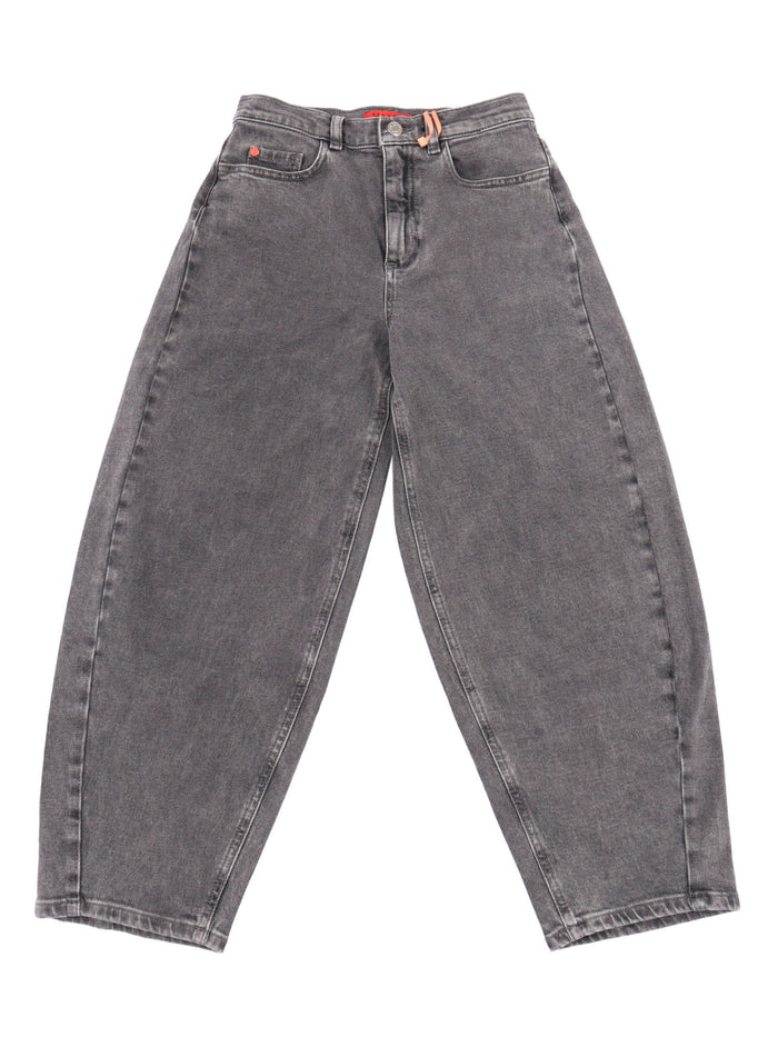 5 Pockets Grey Cotton Elastane Jean
