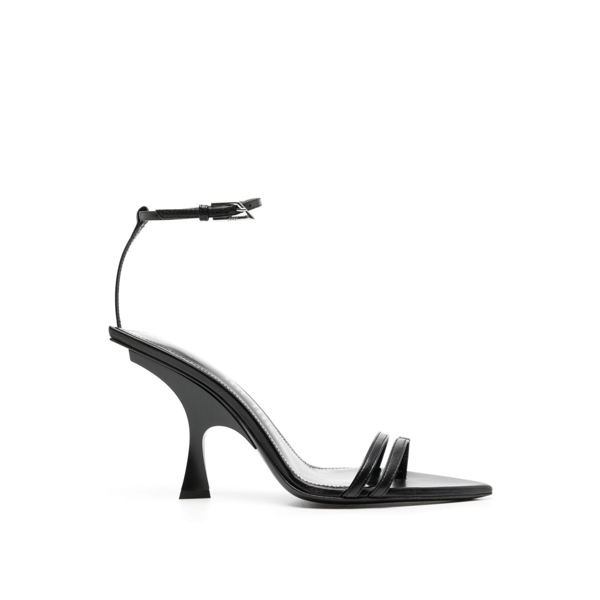 The Attico Ester Mismatch 95 Sandals Black Silk Calf Leather
