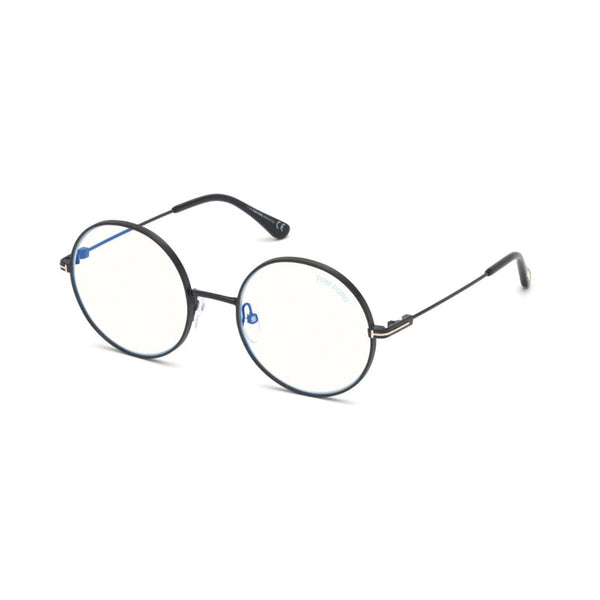 Tom Ford Eyeglasses Round Full Rim, Black Frame And Clear Demo Lens Ft5595-B001 Sunglasses