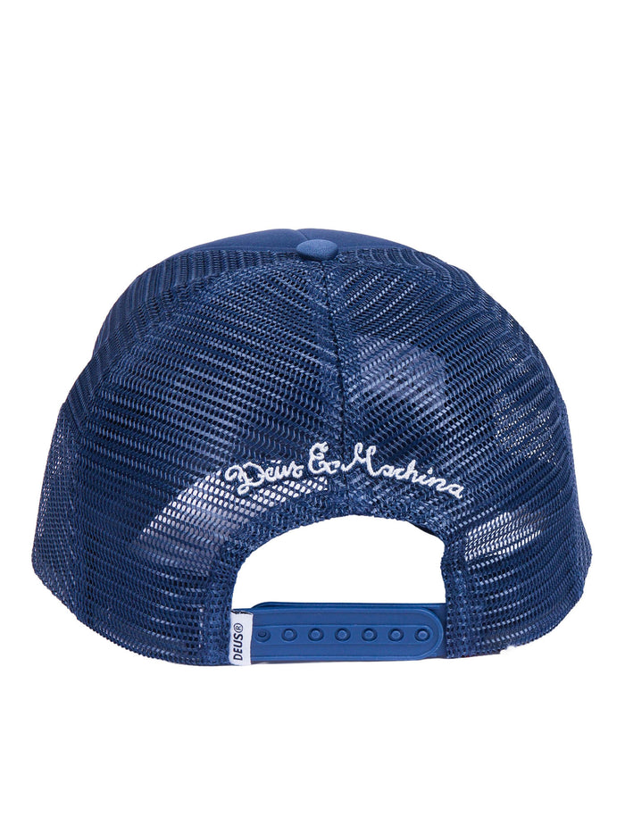 Pill Trucker Blue Polyester Lining Cotton Hat