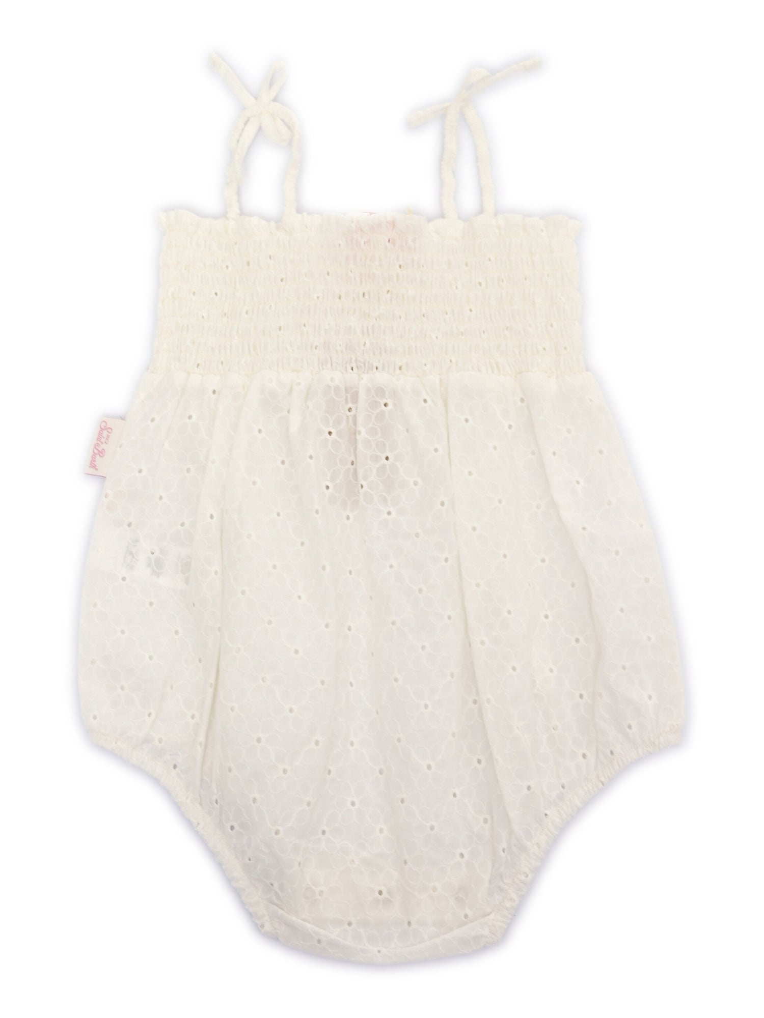 DUDU-COTTON DAISIES EMBROIDERY 01 White Romper