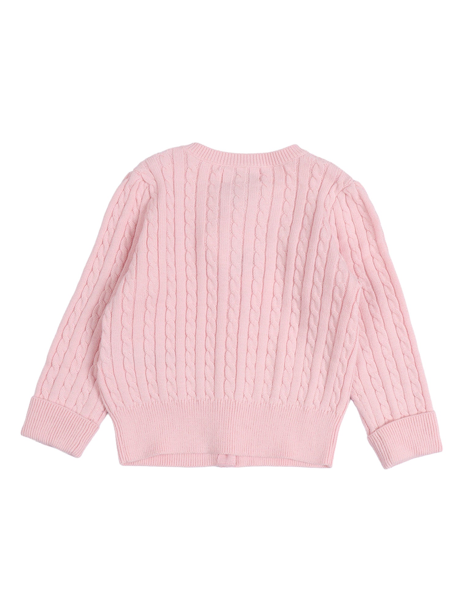 MINI CABLE-TOPS-SWEATER Pink Cotton Cardigan