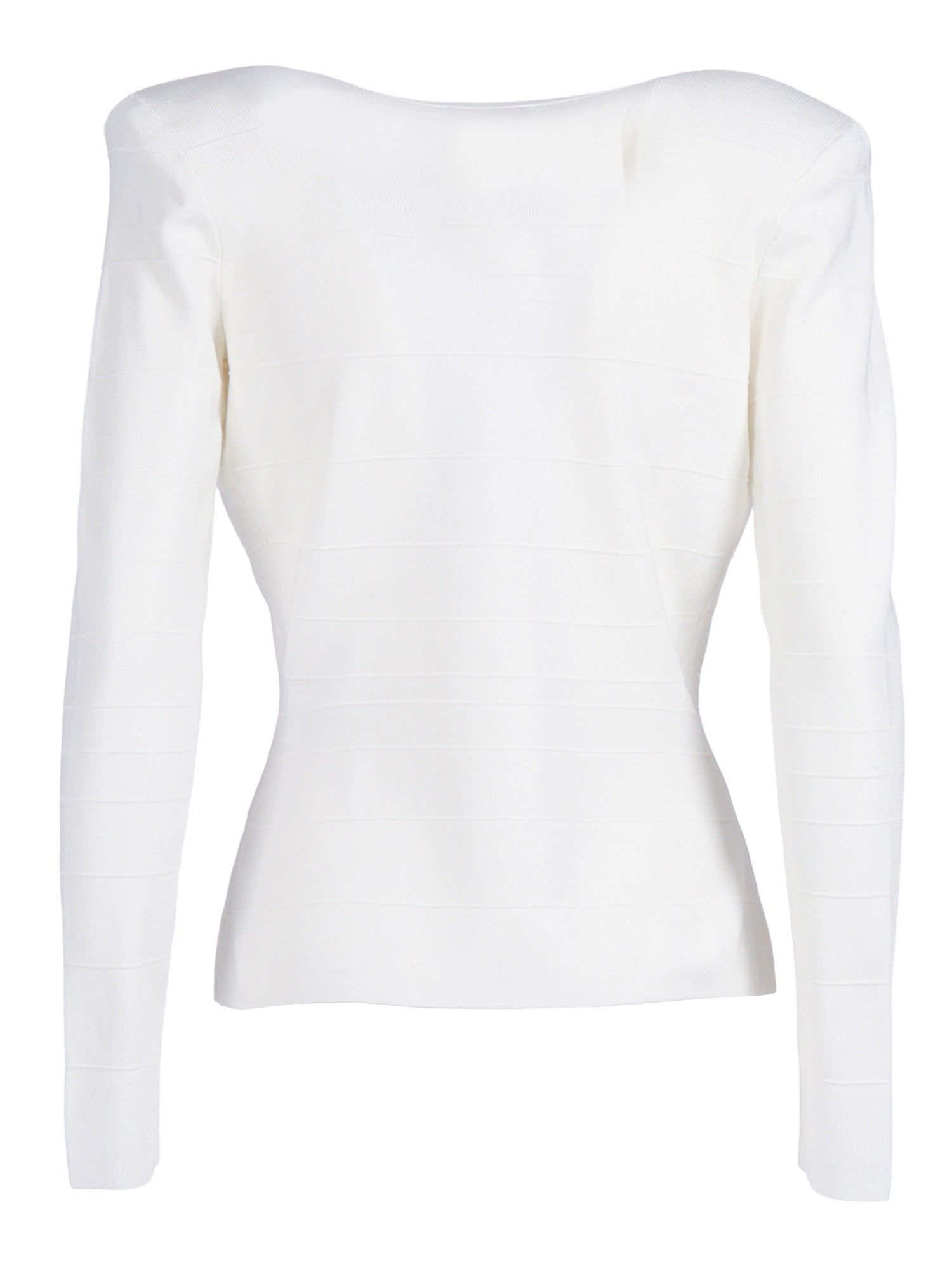 KNITTED TOP White Viscose Polyamide Crewneck