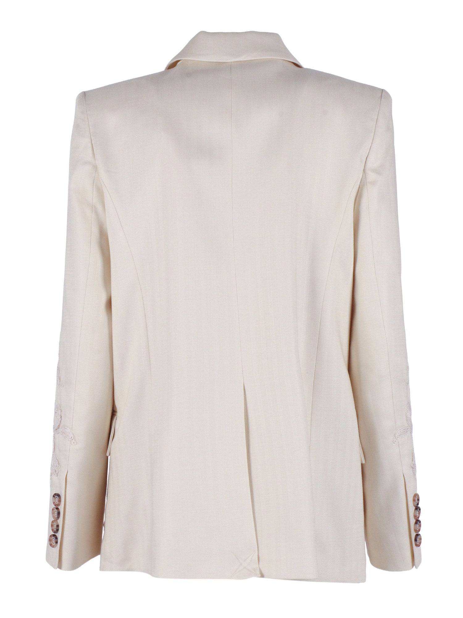 Double-Breasted Blazer Beige Jacket