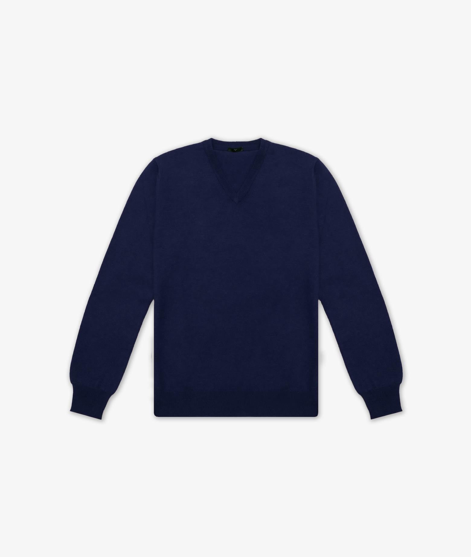 V-Neck Cashmere Sweater Stoccolma Navy V Neck