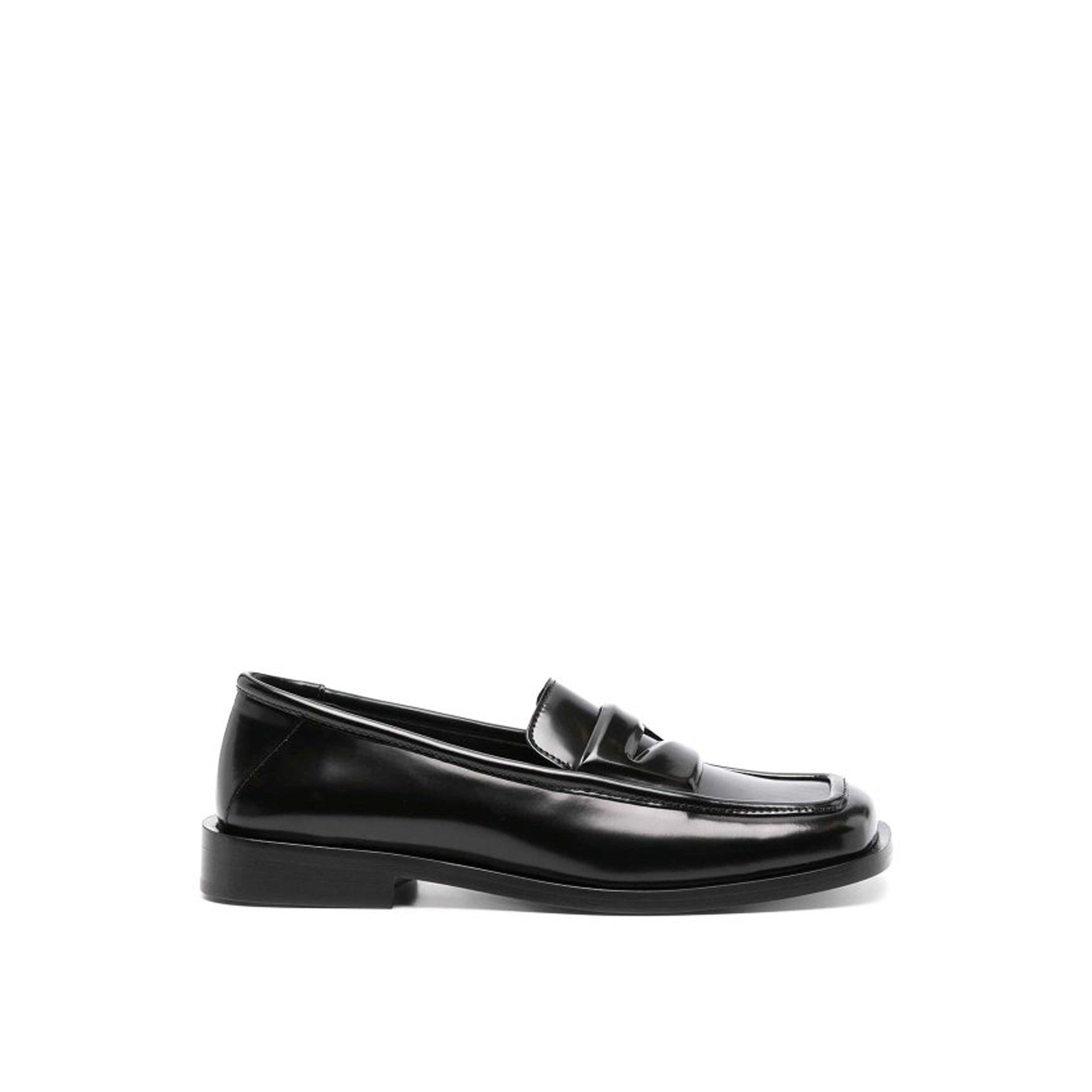 The Attico Amanda Leather Loafers Black Calf
