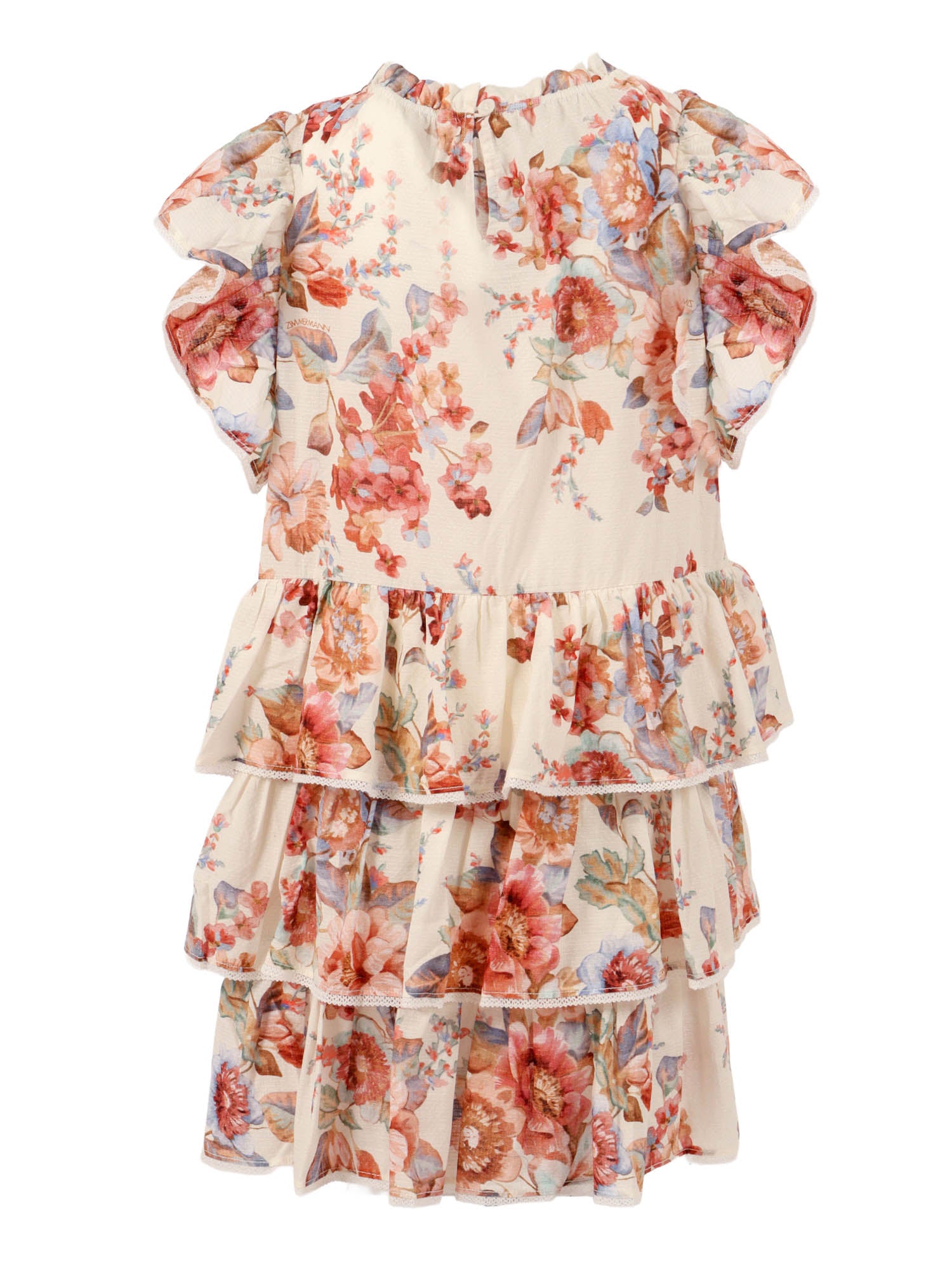 Awaken Kids Flutter Dress Beige Cotton Lining