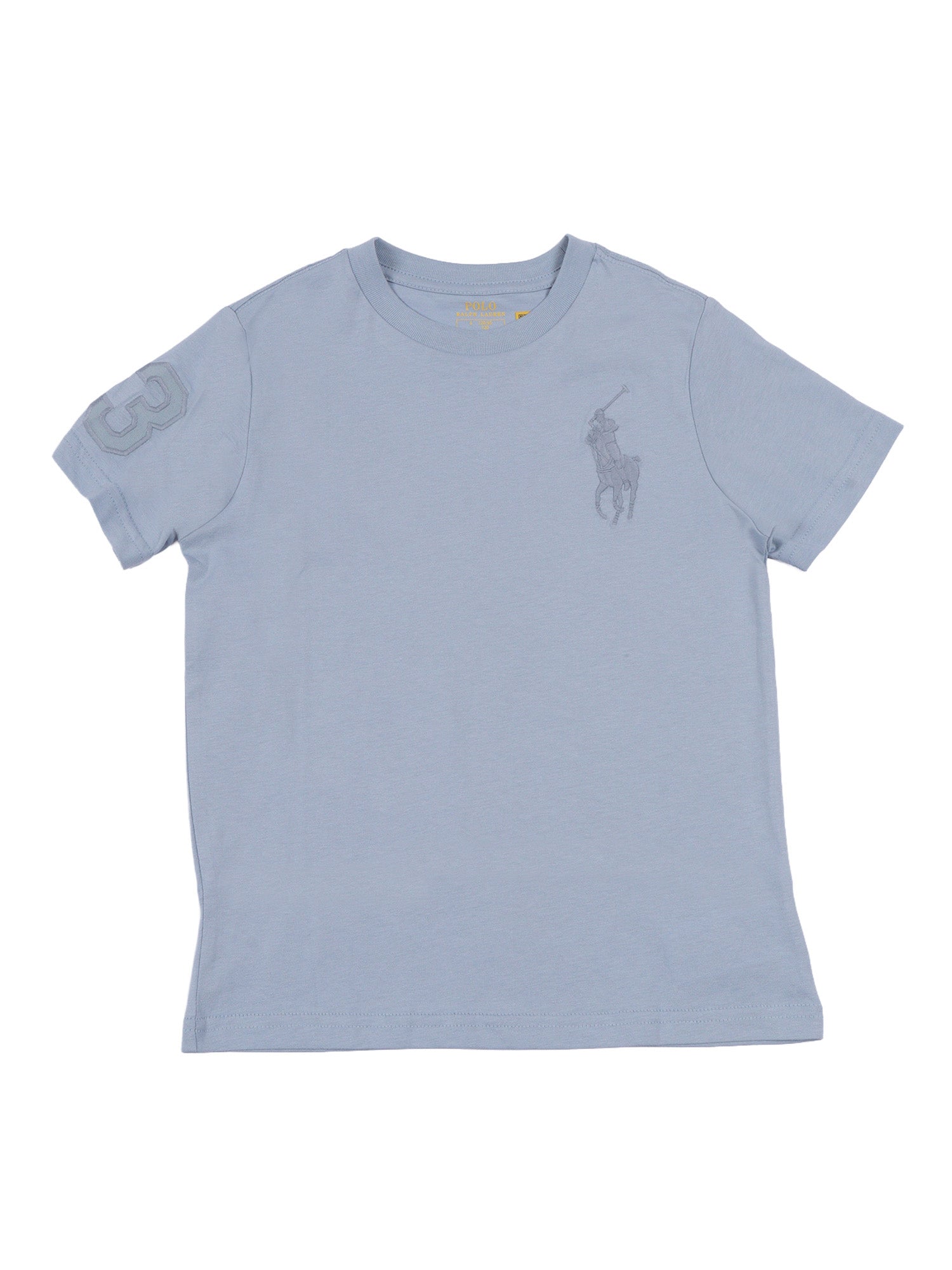 SS CN-TOPS-T-SHIRT Light Blue Cotton Short Sleeves T-shirt