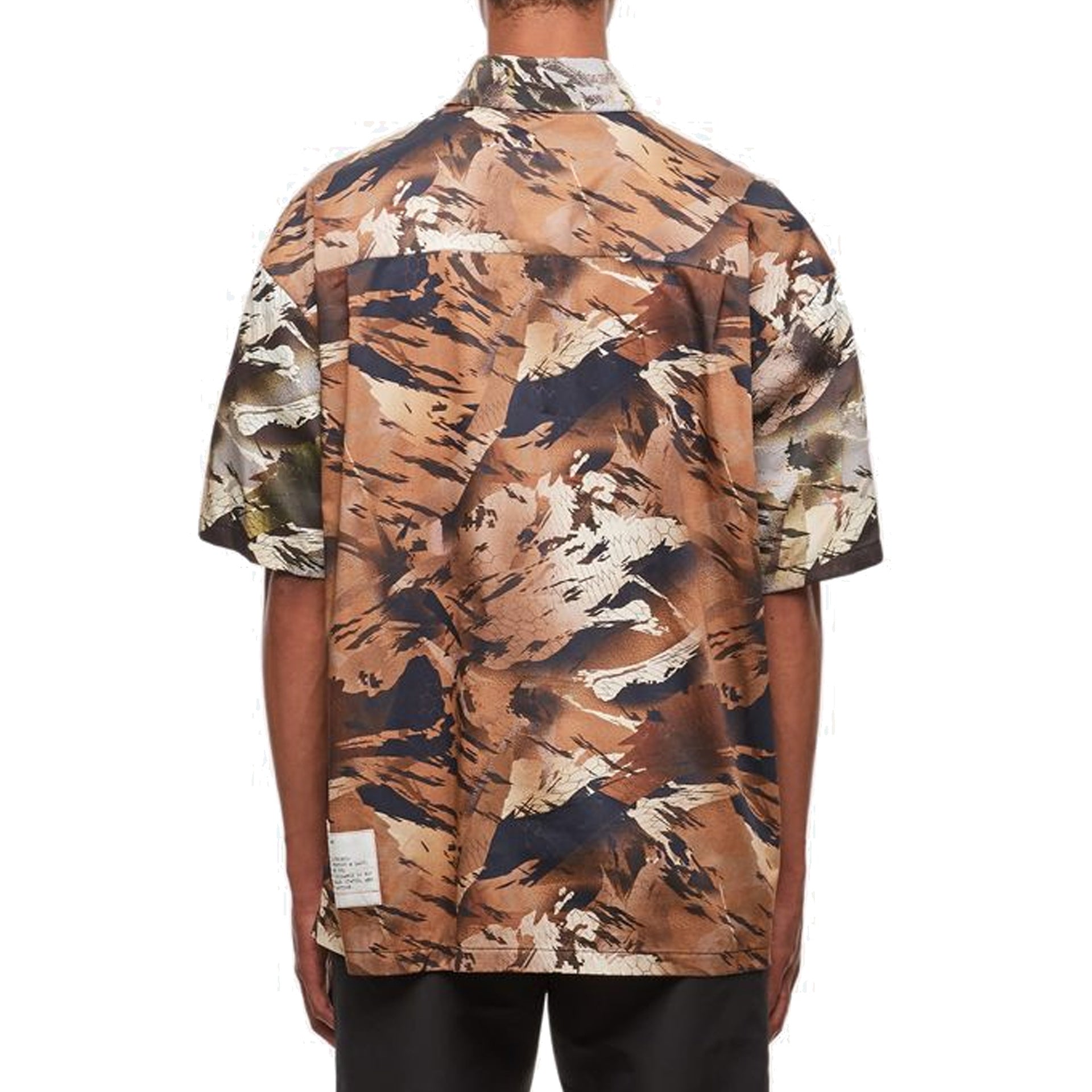 Heron Preston Camouflage Popline Shirt Green Cotton