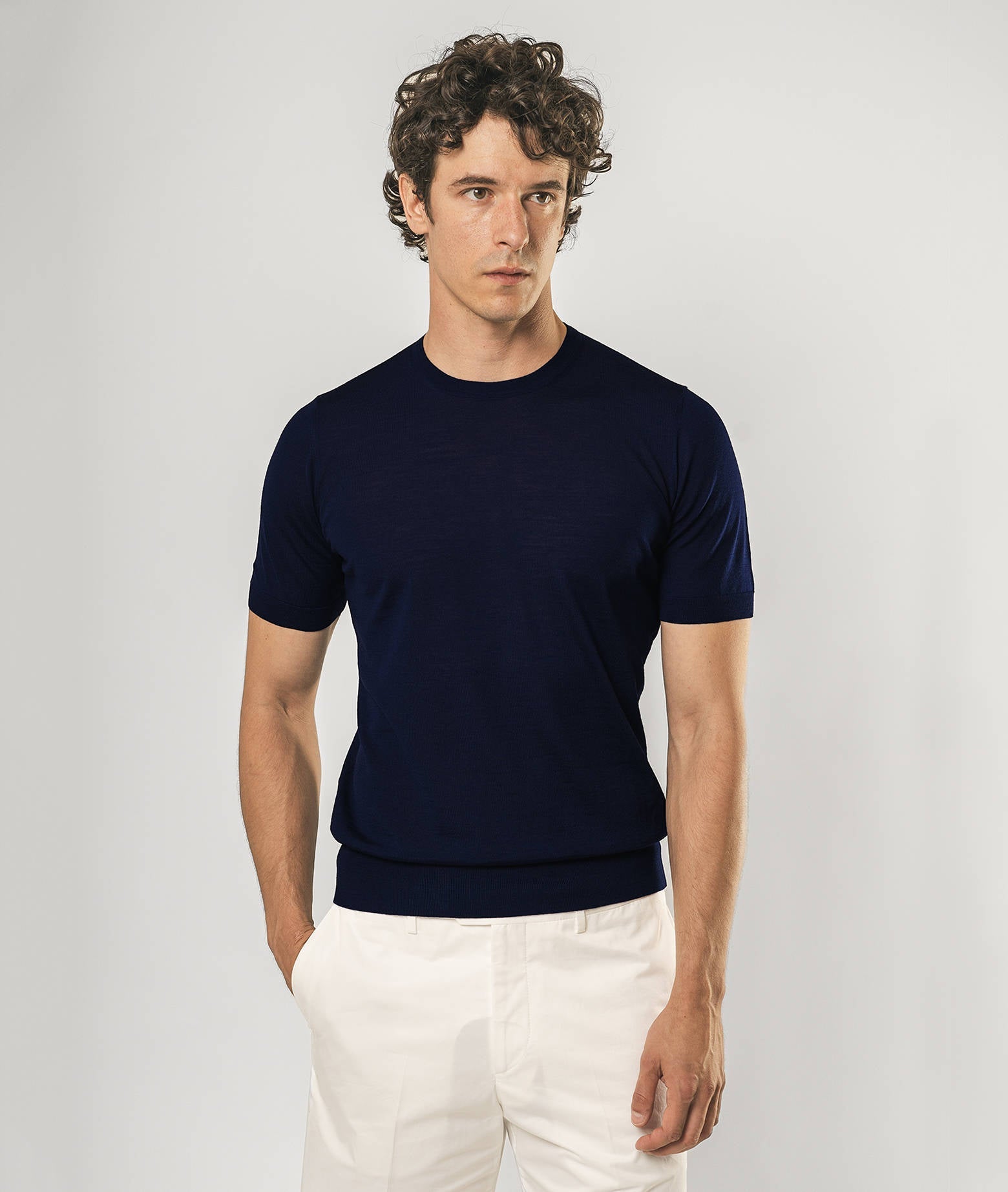 Wool T-Shirt Mentone Green Round Neck