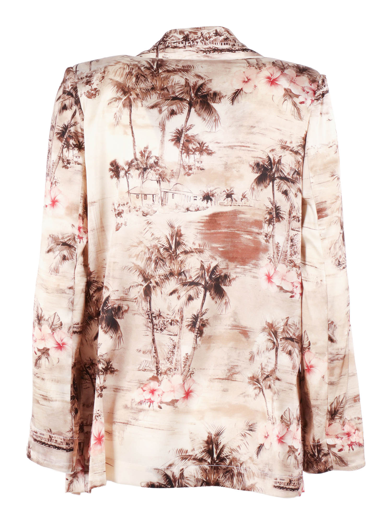 Silk Blazer Beige Elastane Jacket