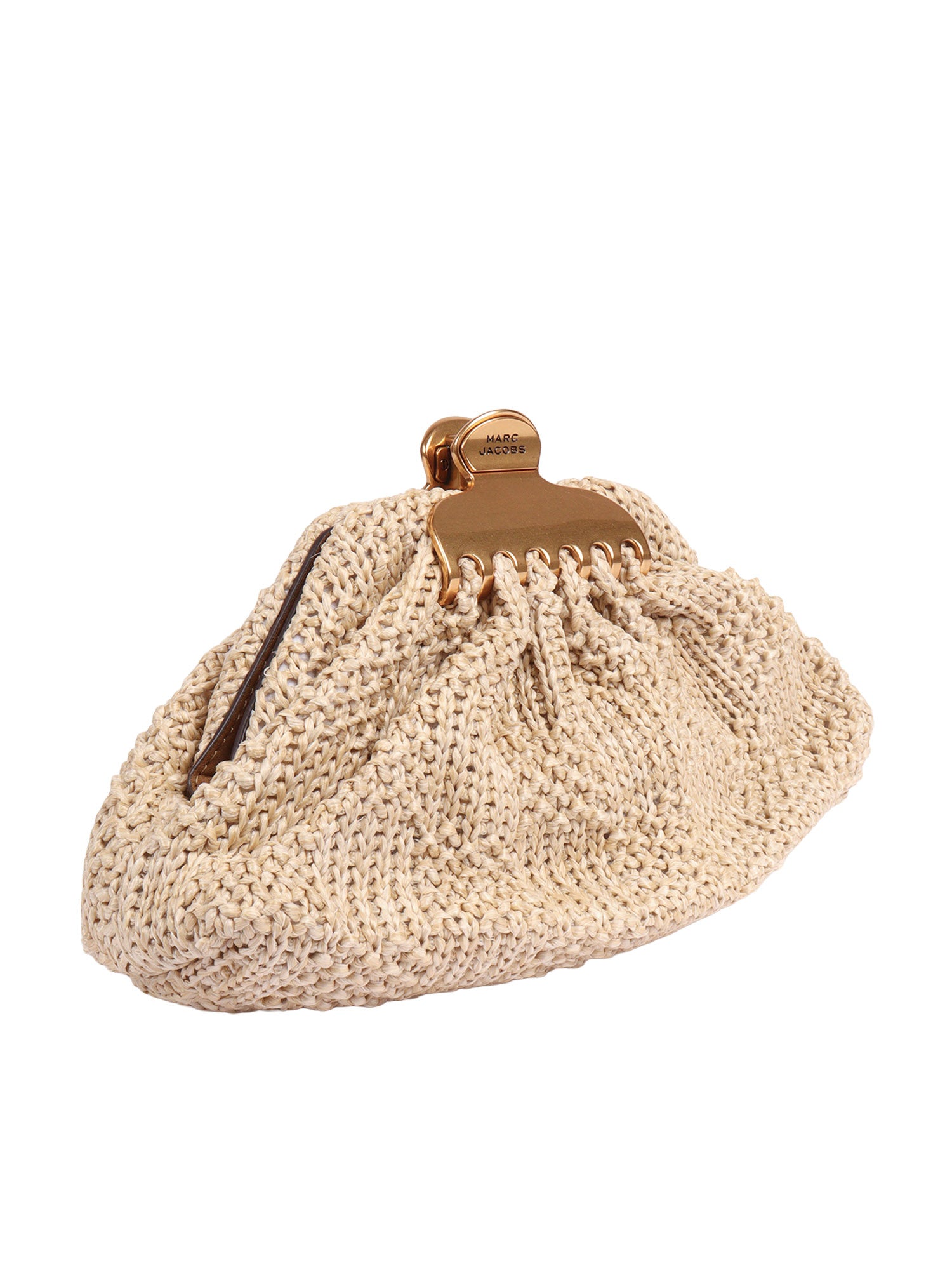 The Small Claw Clip Clutch Beige Polyethylene Shoulder Bag