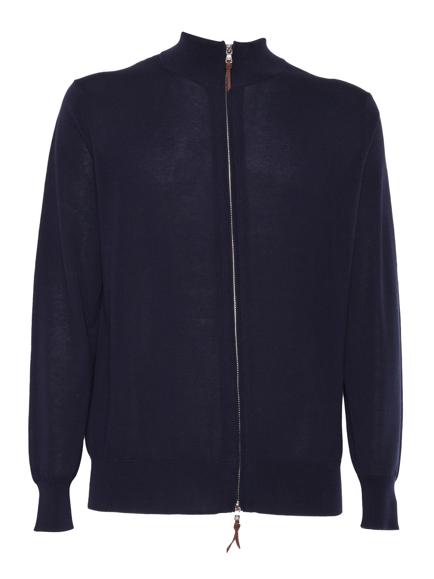 ZIPPED CARDIGAN Blue Cotton