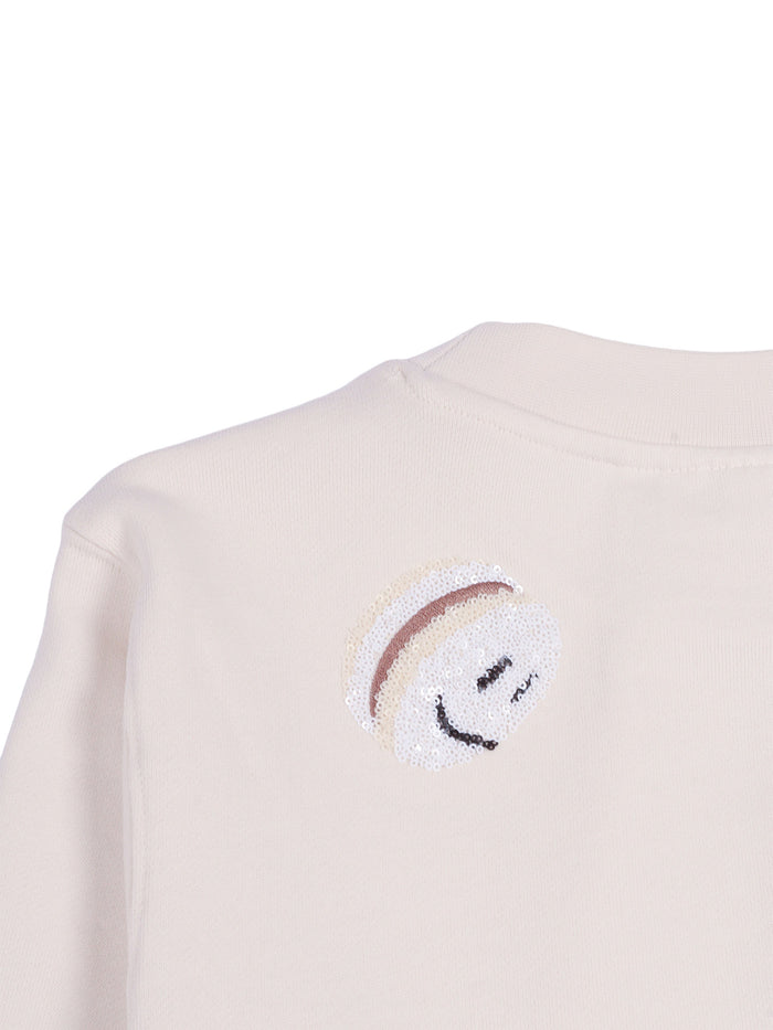 Marge Sweat Shirt White Cotton Organic Sweatshirt
