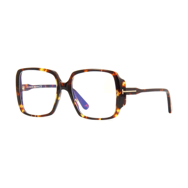 Tom Ford Eyeglasses Square Full Rim, Havana Frame And Clear Demo Lenses Lens Ft5621-B052 Sunglasses