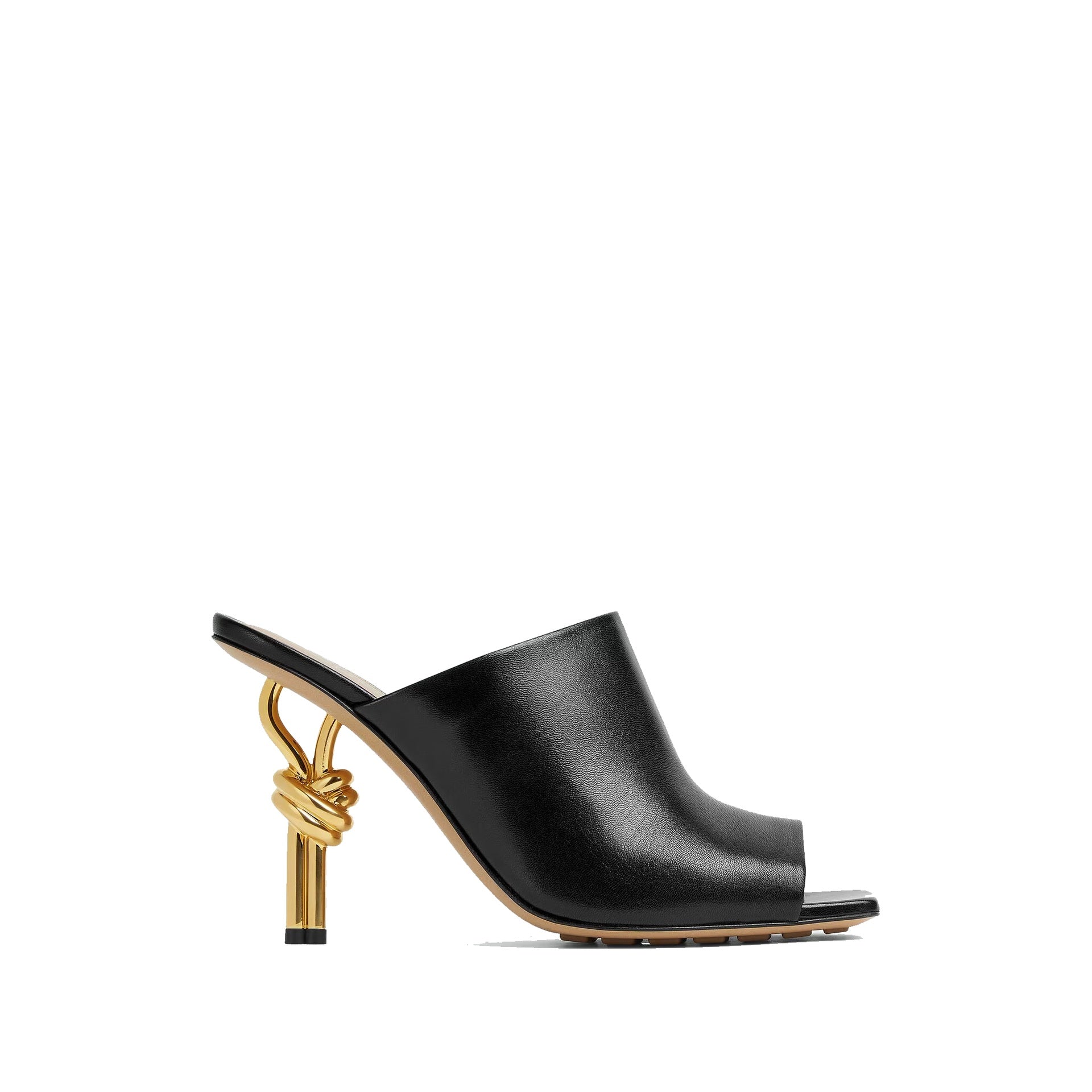 Knot Leather Mules Black Lamb