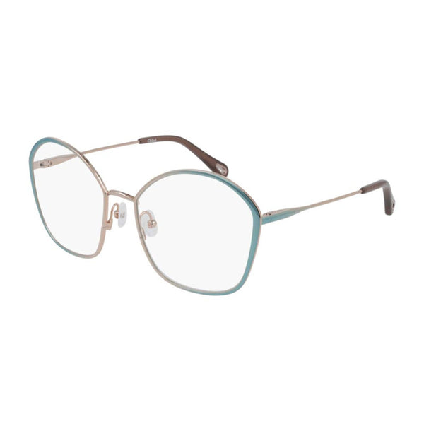 Chloe Eyeglasses Butterfly Full Rim, Blue-Gold Frame And Clear Demo Lenses Lens Ch0017o005 Sunglasses