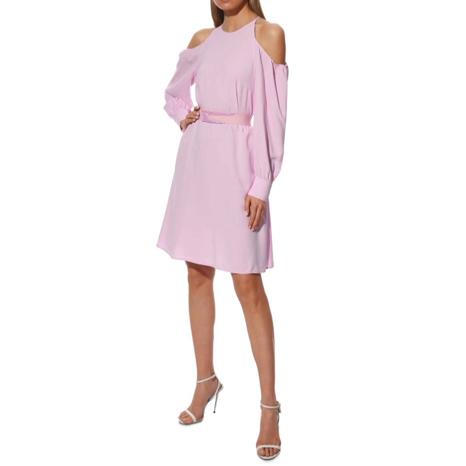 Stella Mccartney Cut Shoulders Dress Pink Viscose Poliestere