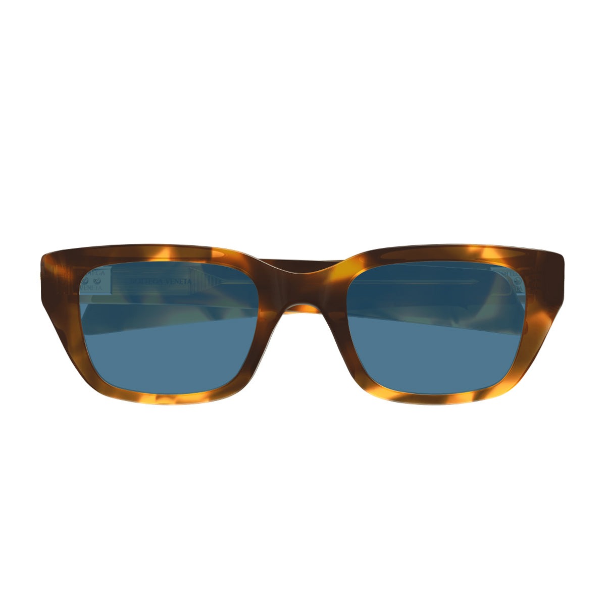 Bottega Veneta BV1393S Linea Ribbon 006 Havana Blue Recycled Acetate Occhiali Da Sole