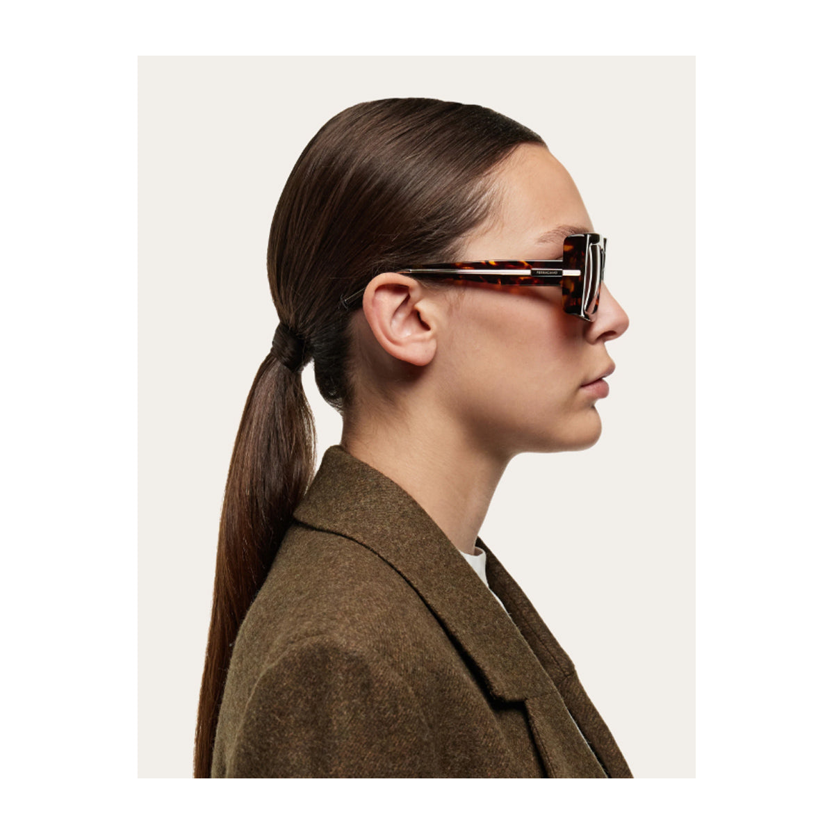 Salvatore Ferragamo SF2032S 242 Dark Tortoise Marrone Recycled Acetate Occhiali Da Sole