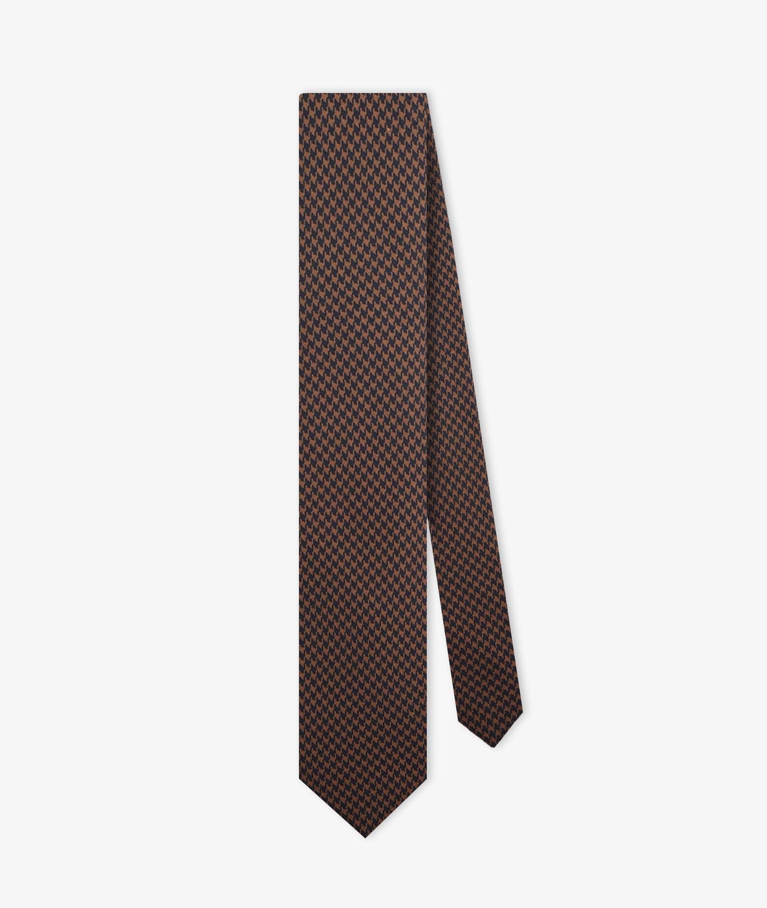Tie Pied De Poule Brown Regimental